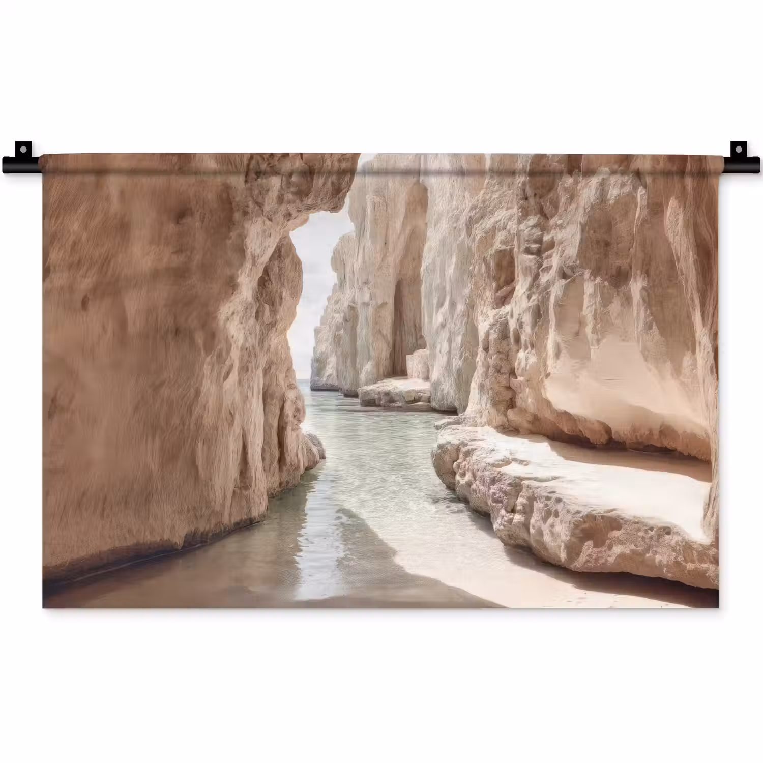 Rotsen - Zee - Zand - Kloof Wandkleed katoen klein -zz3d
