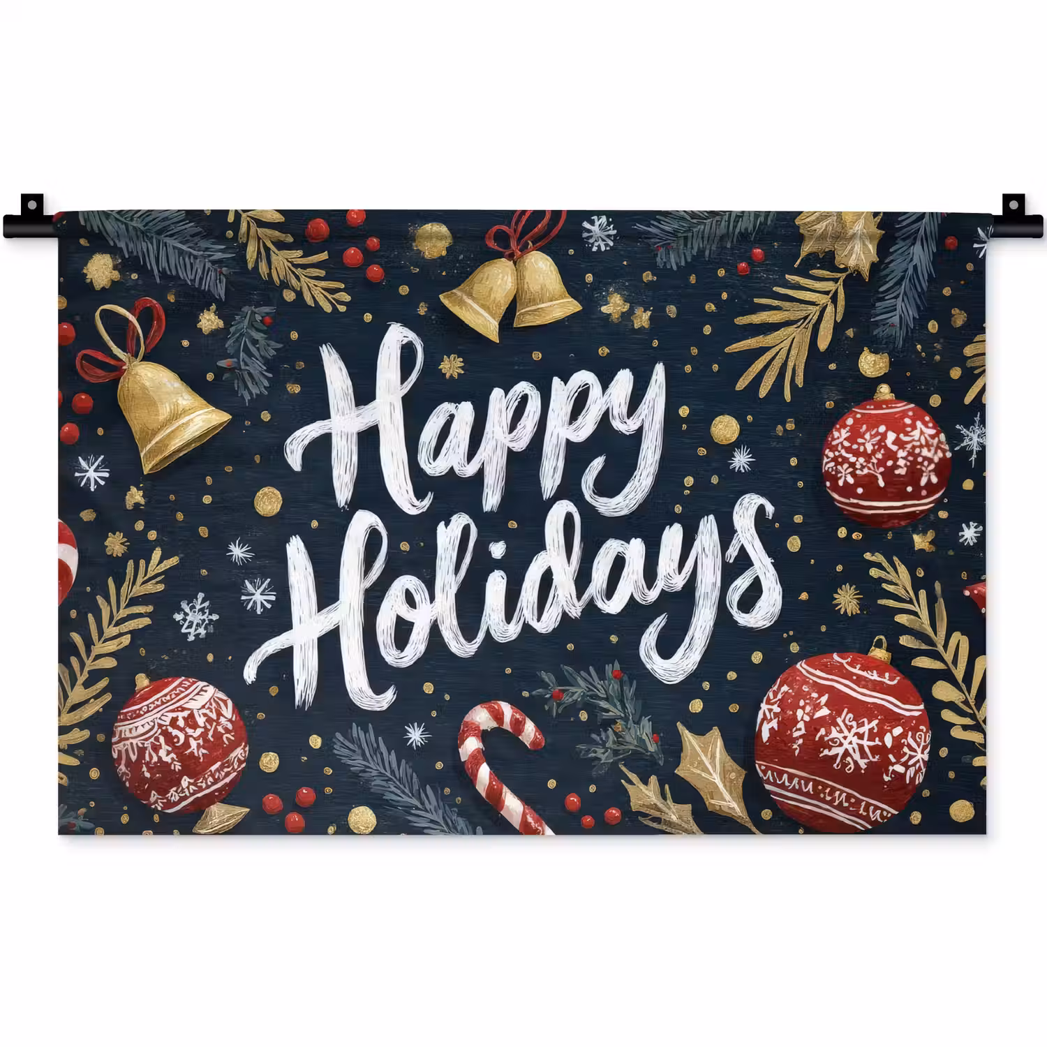 Feestelijk - Kerstgroet - Kleurrijk Wandkleed katoen klein -zz3d