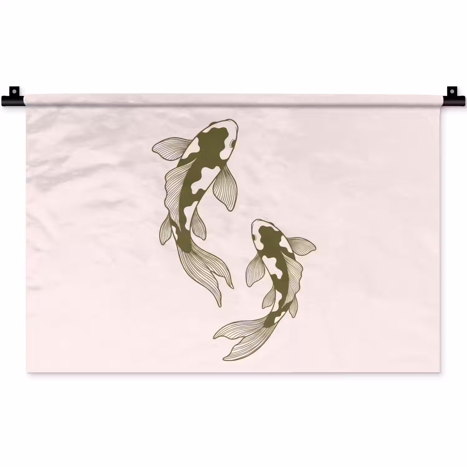 Vis - Zwemmend - Groen - Abstract - Dieren Wandkleed katoen klein -zz3d