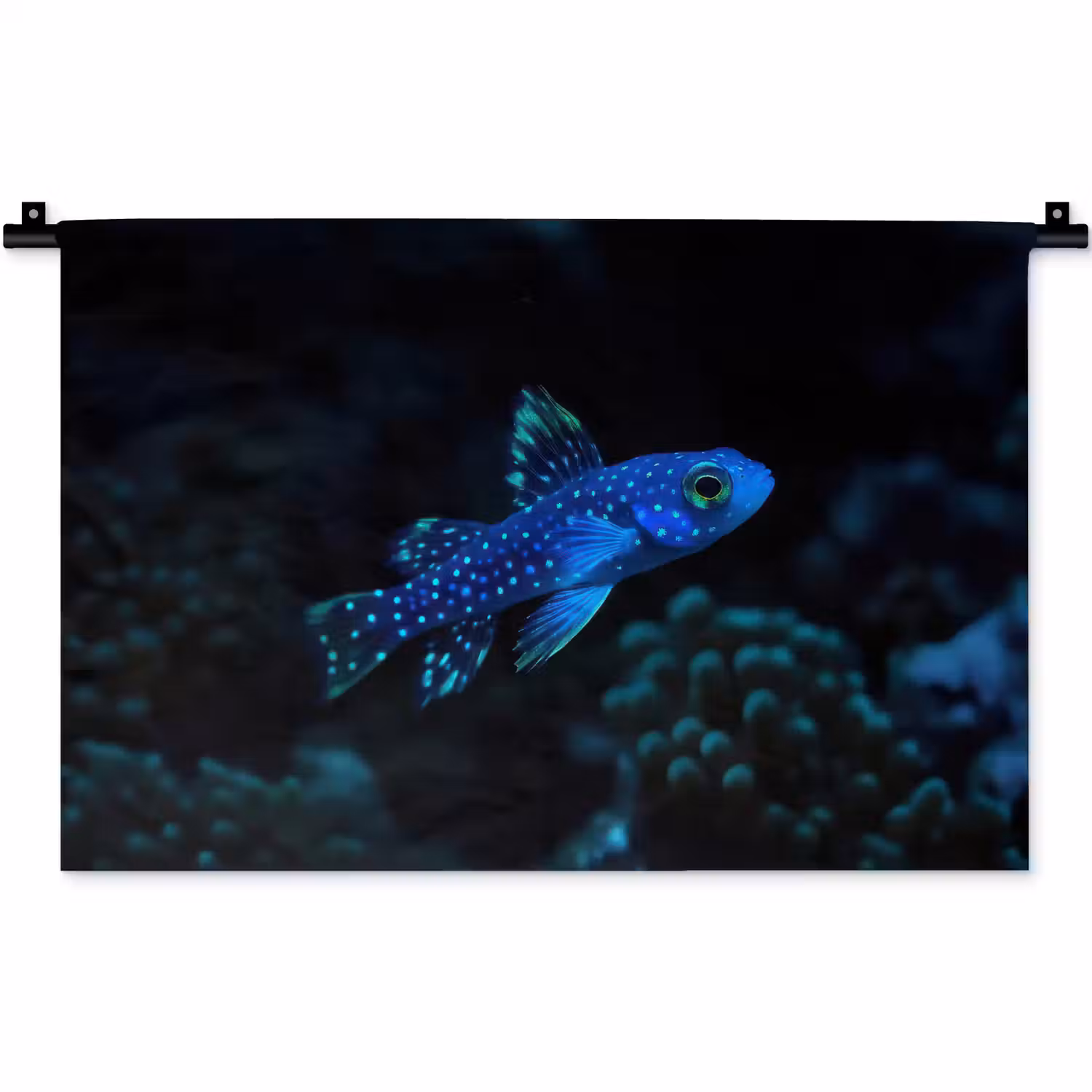 Vis - Stippen - Koraal - Blauw Wandkleed katoen klein -zz3d