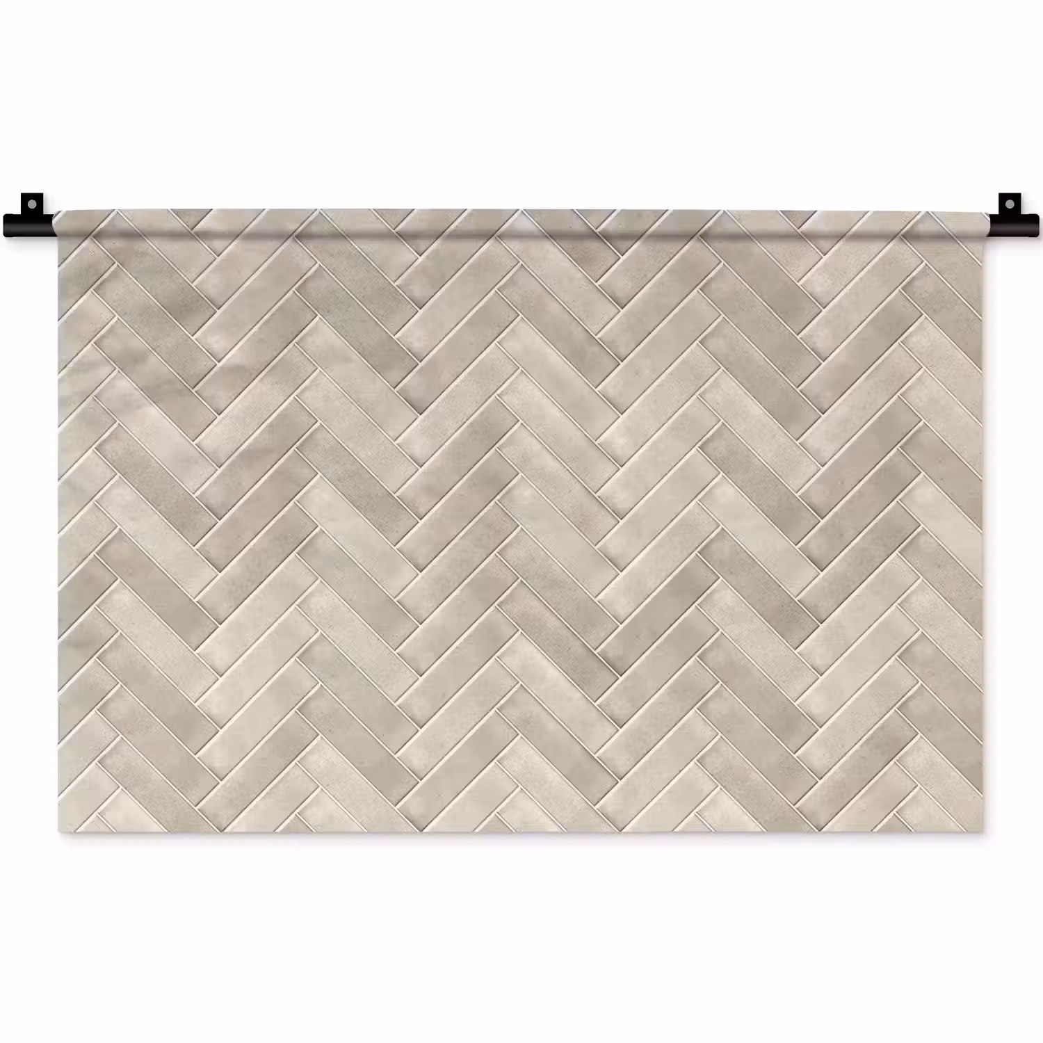 Visgraat - Wandtegel - Beige Wandkleed katoen klein 269 -zz3d