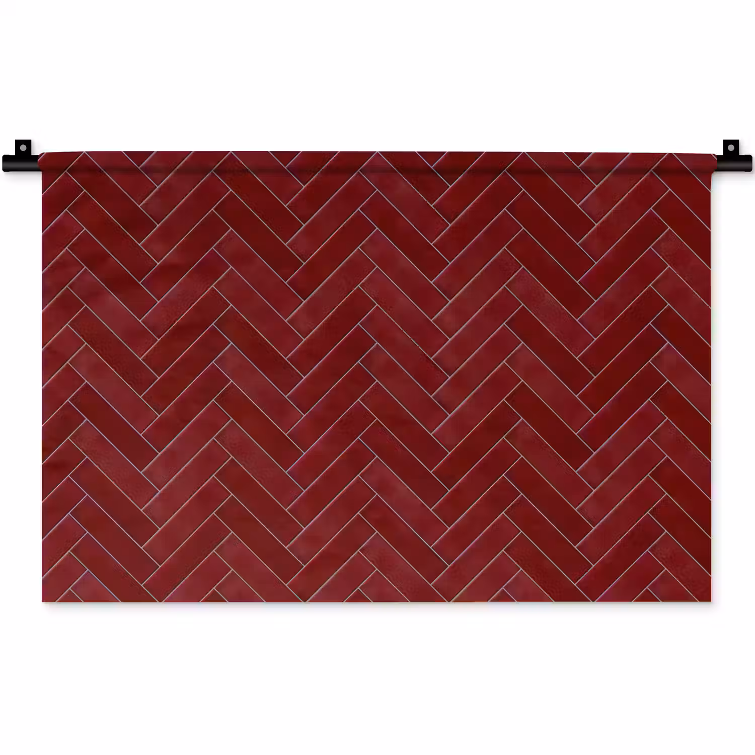 Visgraat - Wandtegel - Bordeaux - Rood Wandkleed katoen klein 269 -zz3d