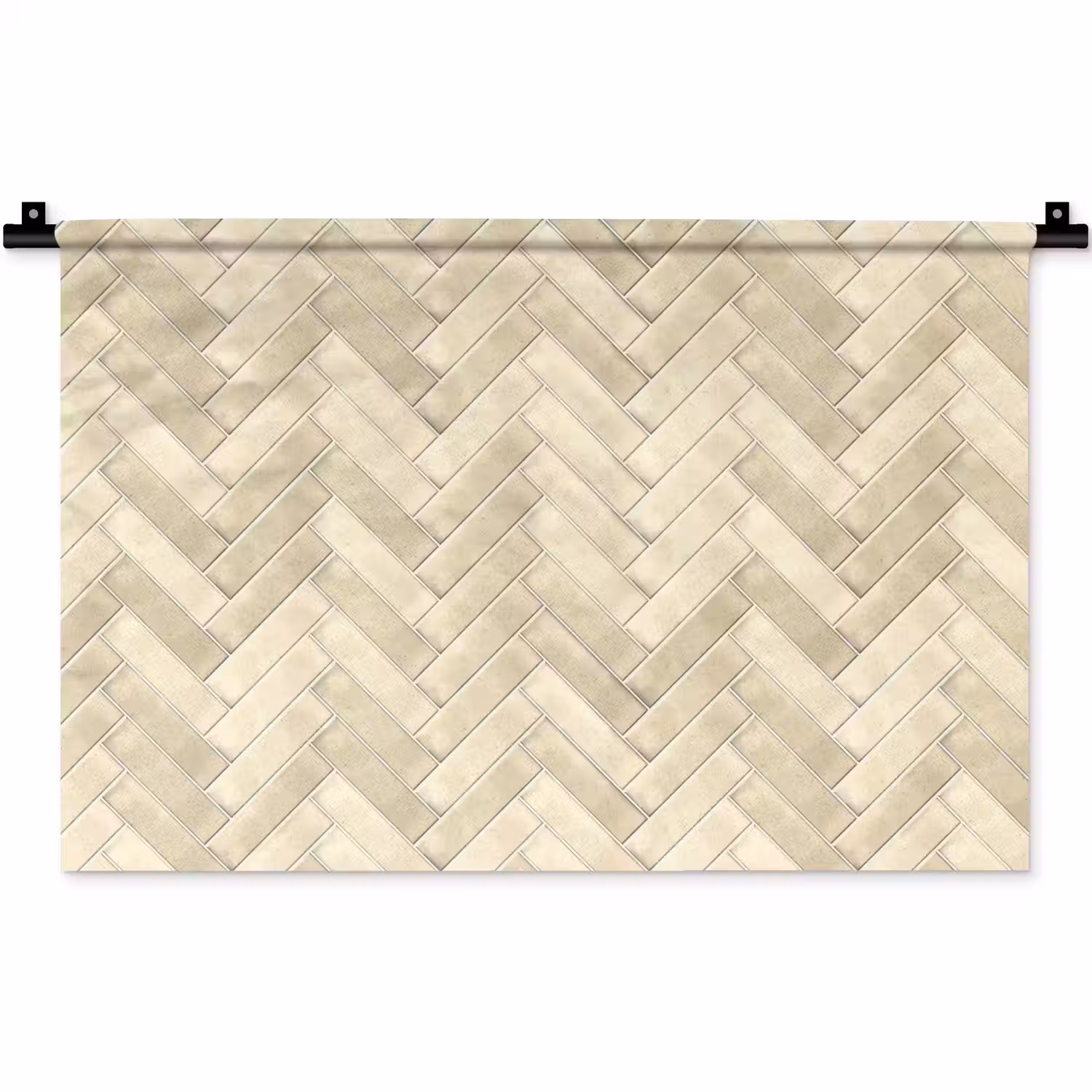 Visgraat - Wandtegel - Licht Beige Wandkleed katoen klein 269 -zz3d