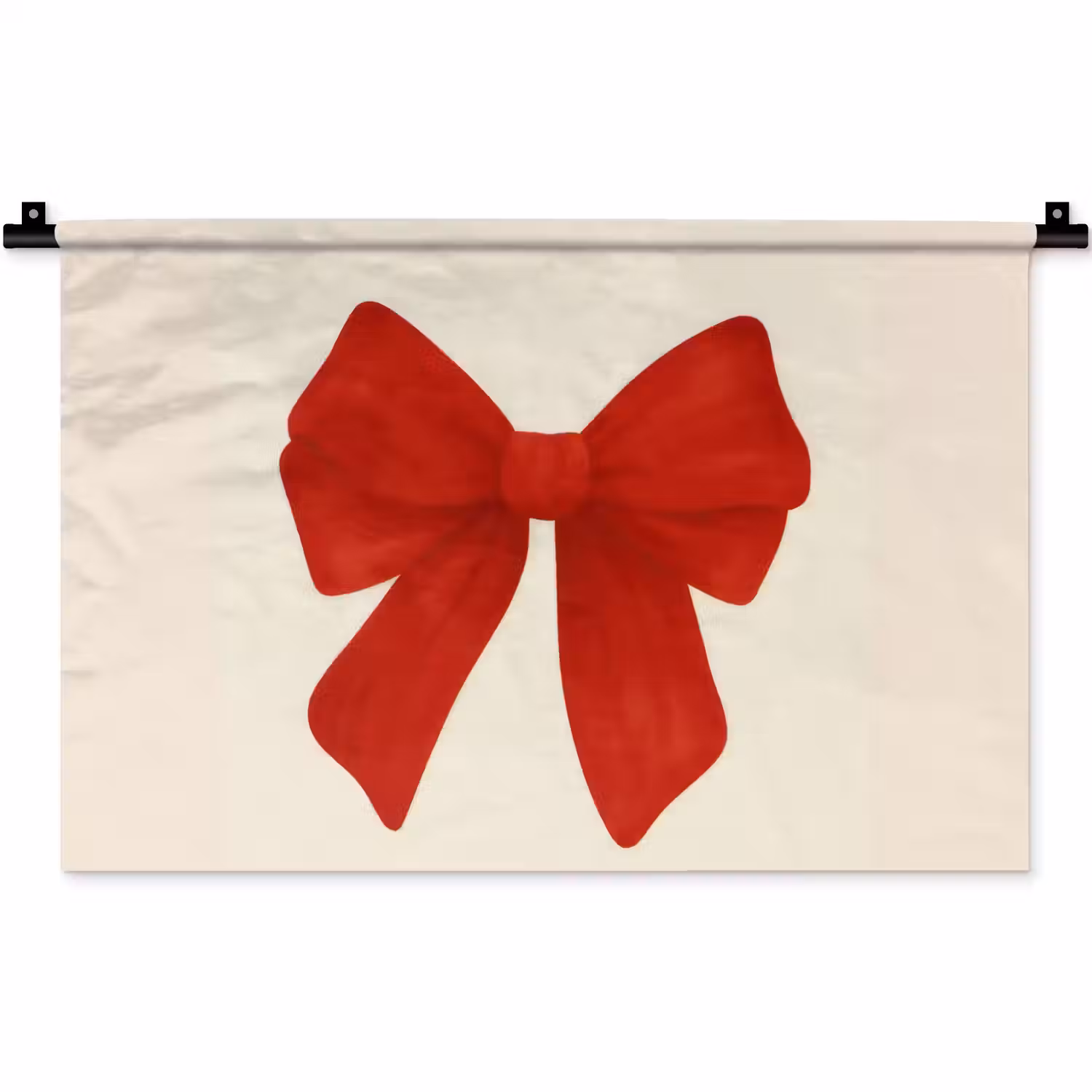 Strik - Symmetrisch - Rood - Lint Wandkleed katoen klein -zz3d