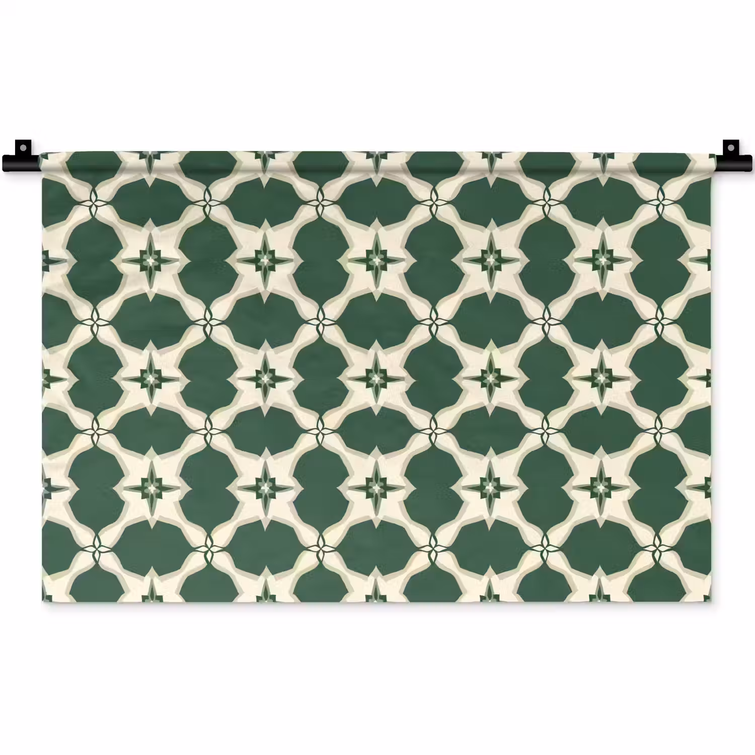Tegel - Klassiek - Groen Wandkleed katoen klein 269 -zz3d