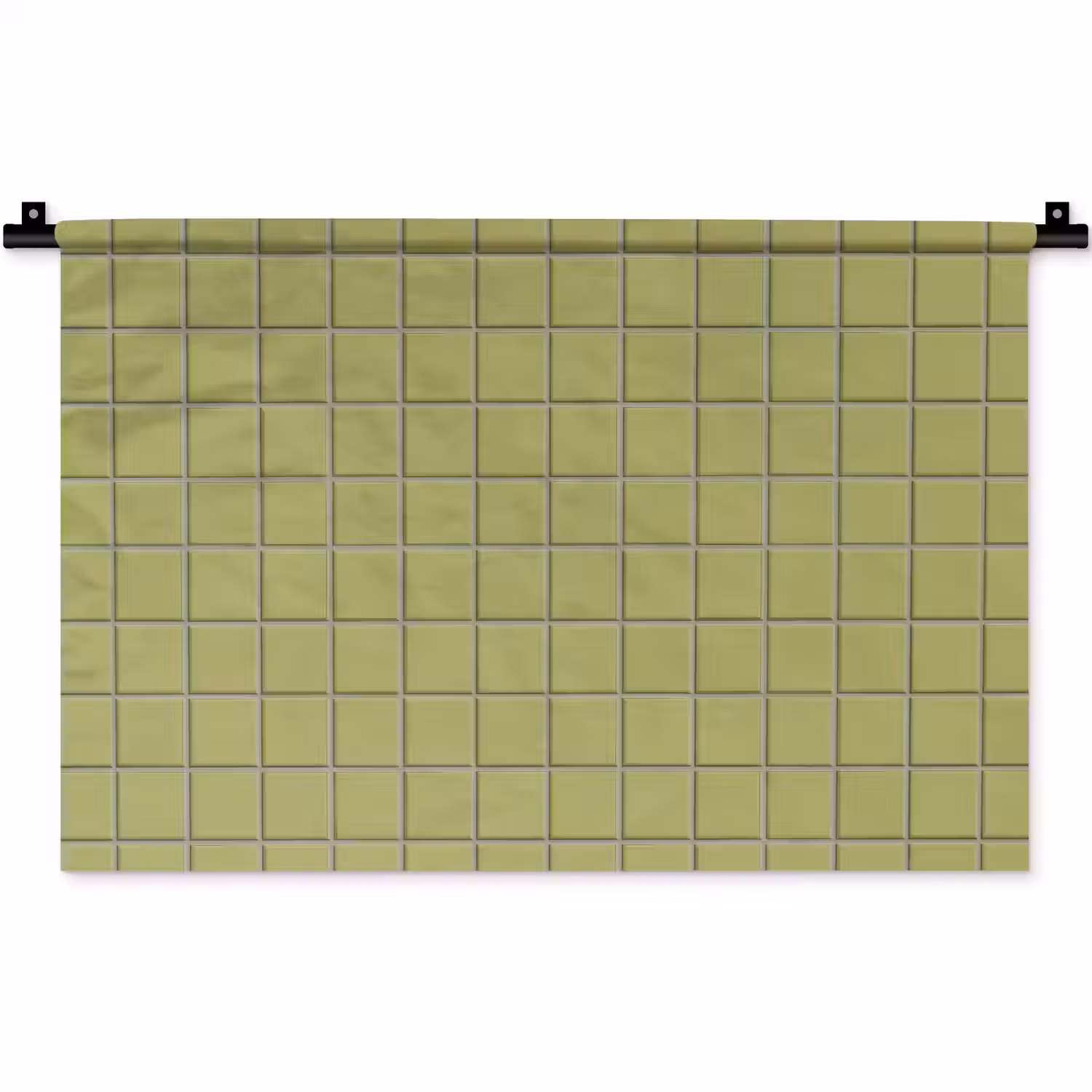 Tegel - Patroon - Olijfgroen Wandkleed katoen klein 269 -zz3d