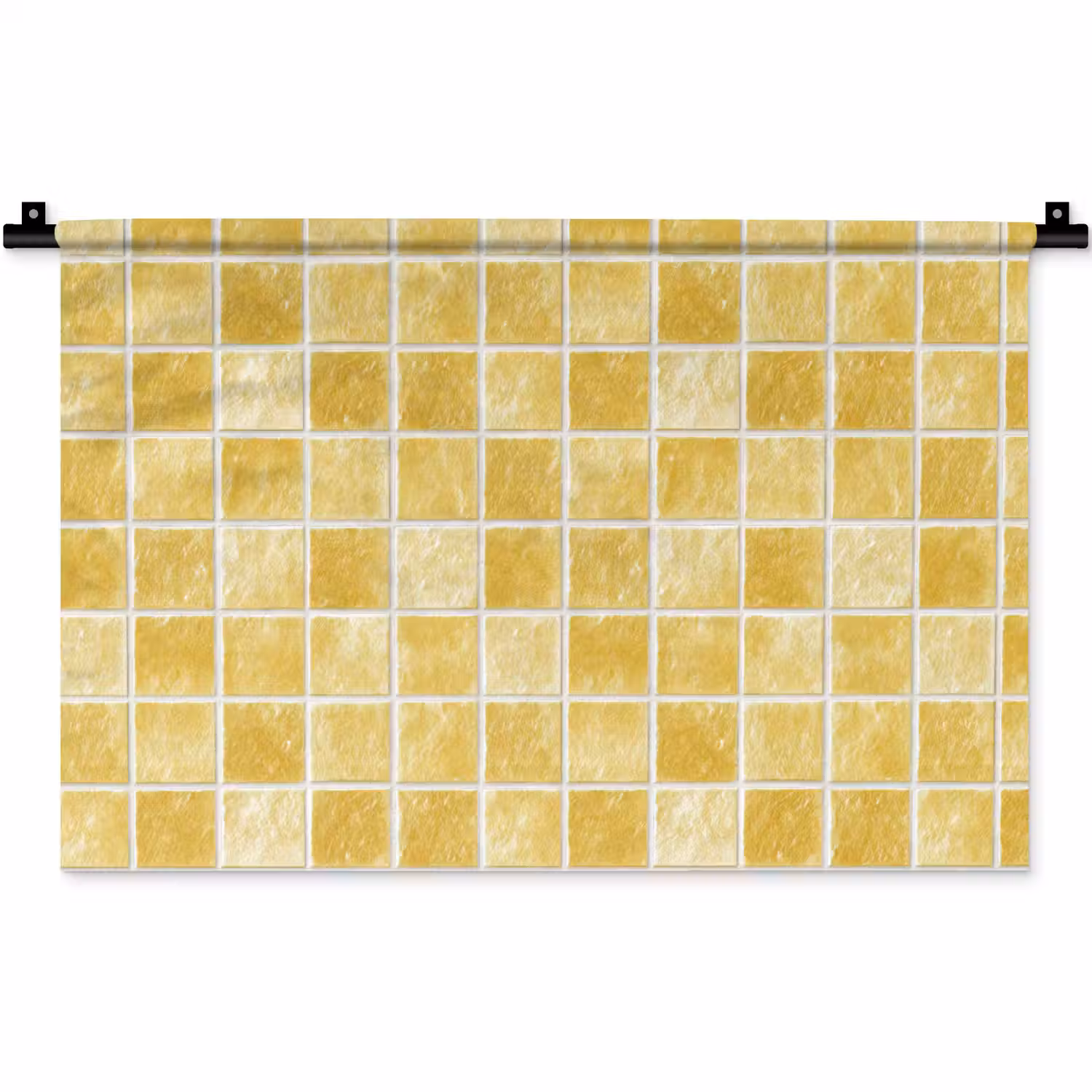 Tegels - Mozaïek - Textuur - Goudgeel Wandkleed katoen klein 269 -zz3d