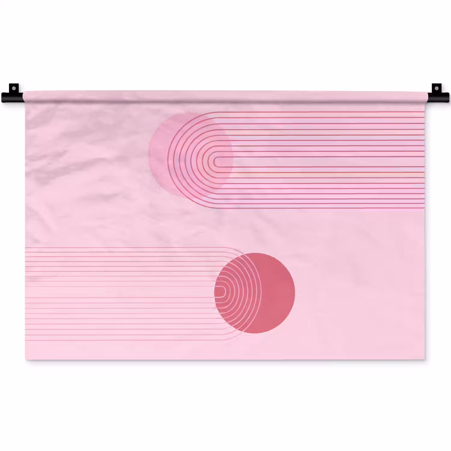 Vormen - Lijnen - Minimalistisch - Roze Wandkleed katoen klein -zz3d
