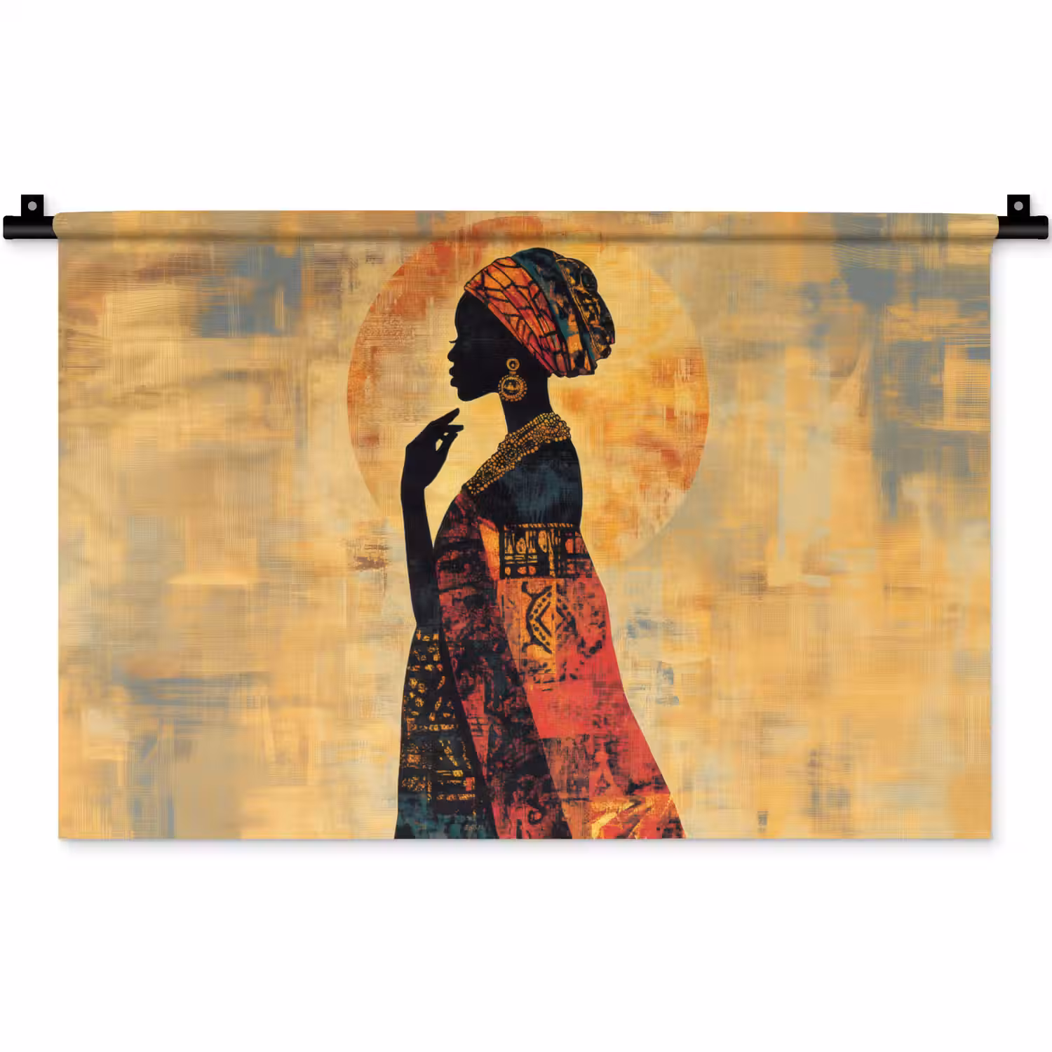 Vrouw - Silhouet - Patronen - Sierlijk Wandkleed katoen klein -zz3d