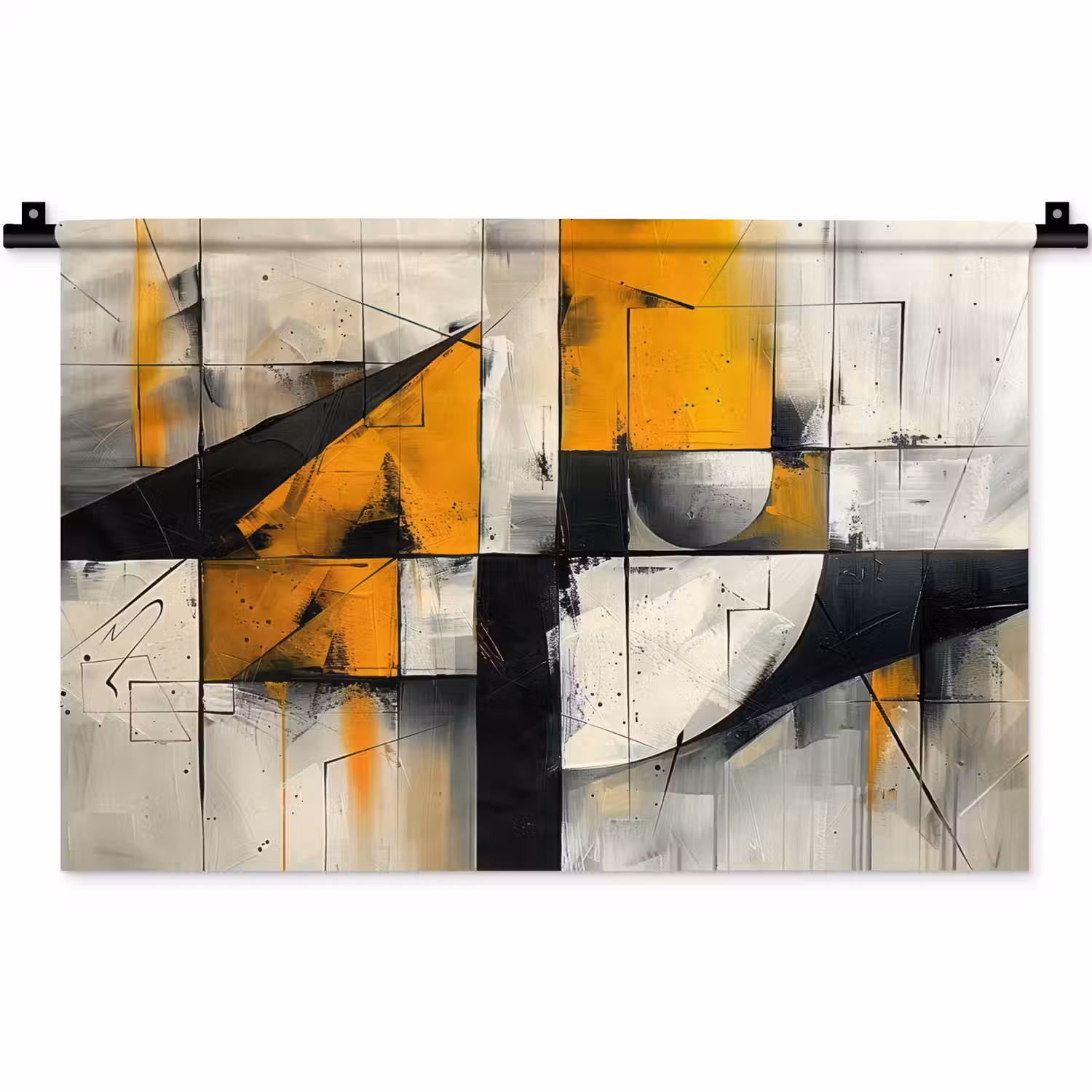 Geel - Abstract - Modern - Vormen Wandkleed katoen klein -zz3d