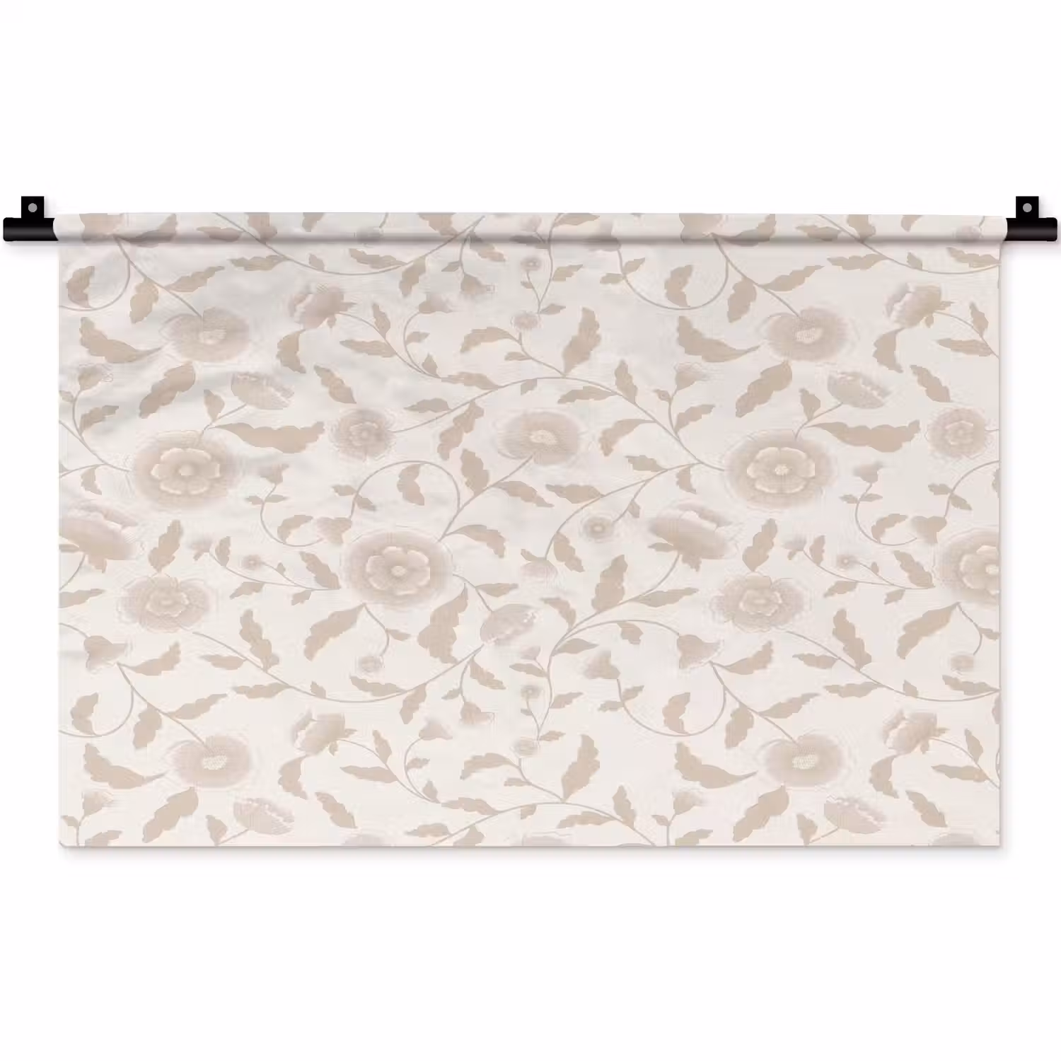 Sierlijk - Bloemen - Beige Wandkleed katoen klein 269 -zz3d