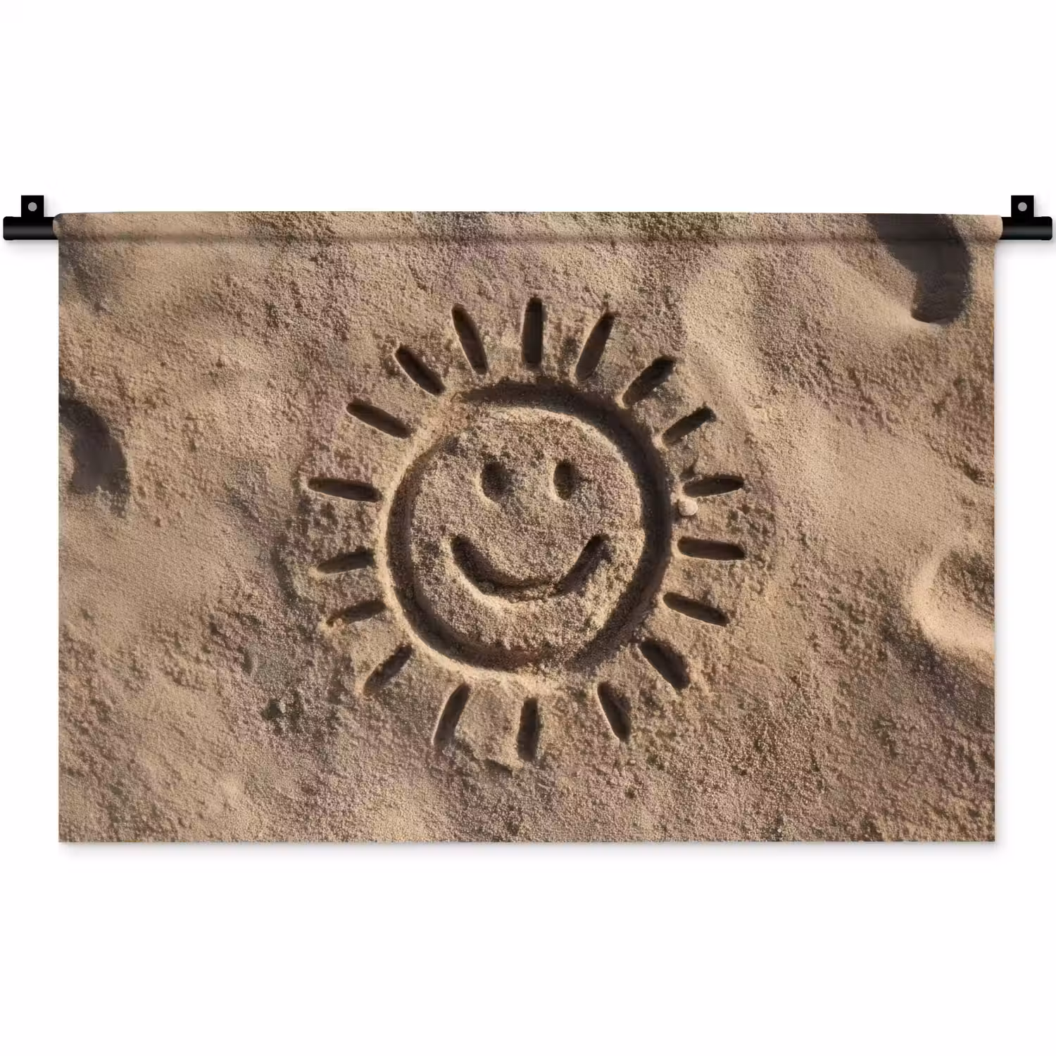 Gezichtje - Zon - Zand - Getekend Wandkleed katoen klein -zz3d