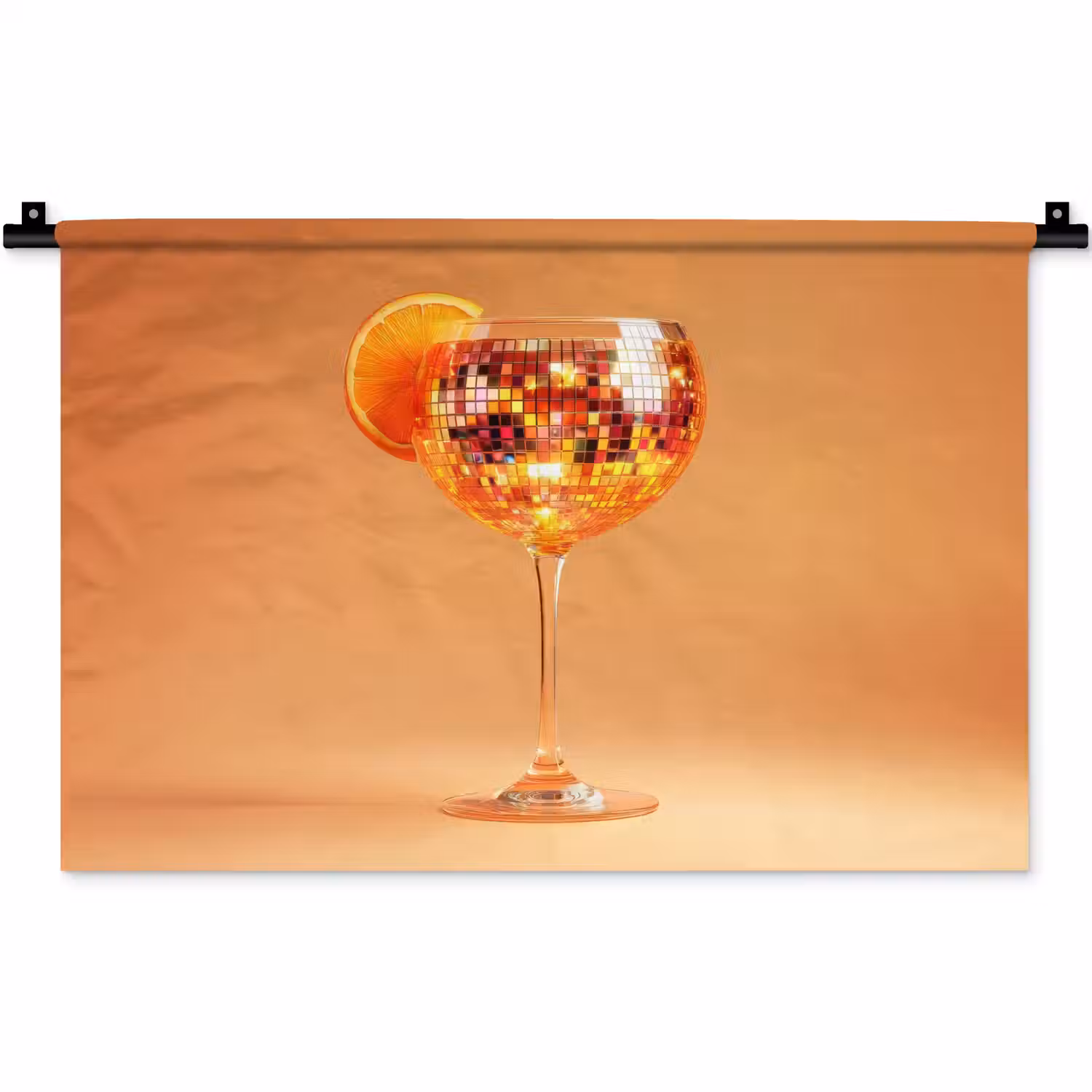 Drank - Oranje - Glitter - Disco Wandkleed katoen klein -zz3d