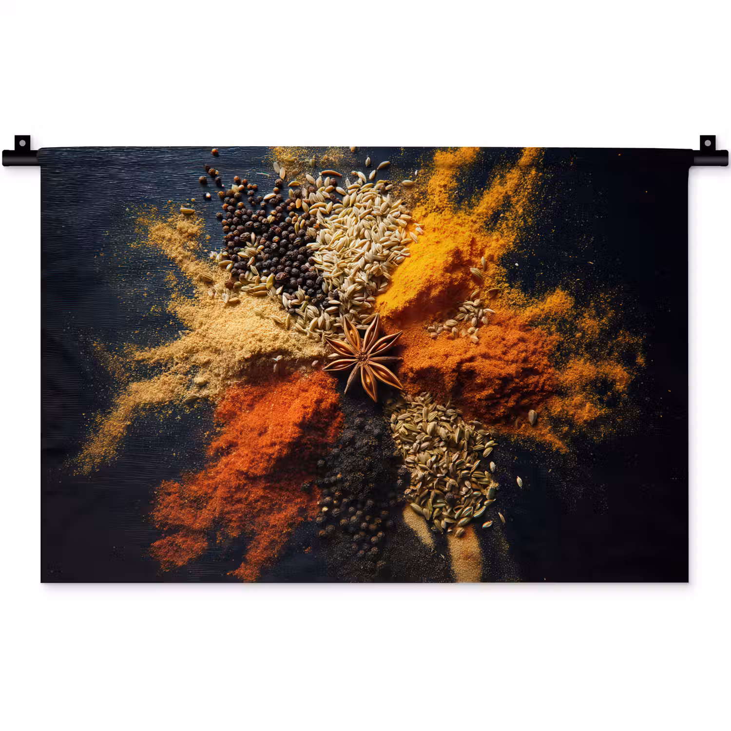 Specerijen - Explosie - Oranje Wandkleed katoen klein -zz3d