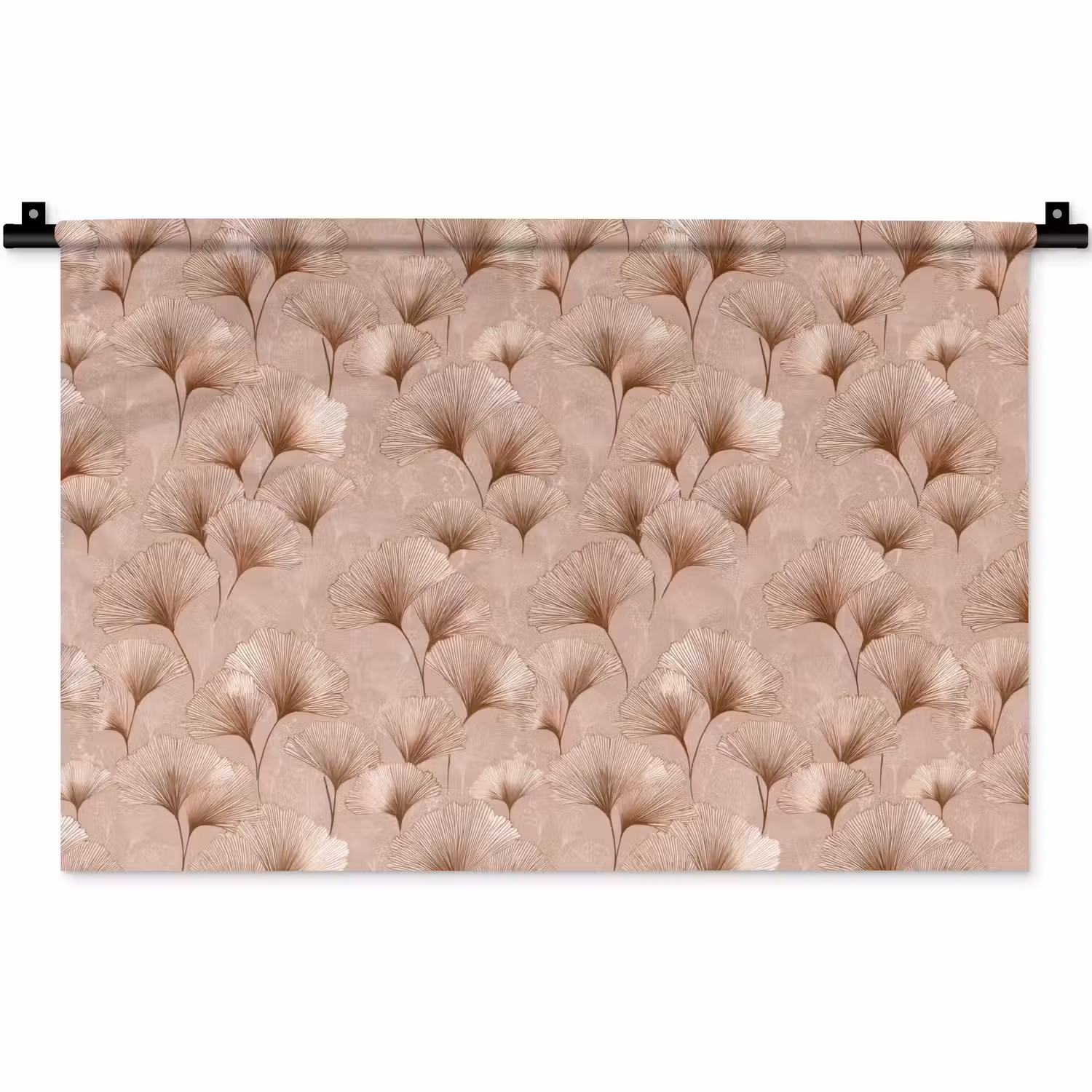 Ginkgo - Patroon - Roze Wandkleed katoen klein 269 -zz3d