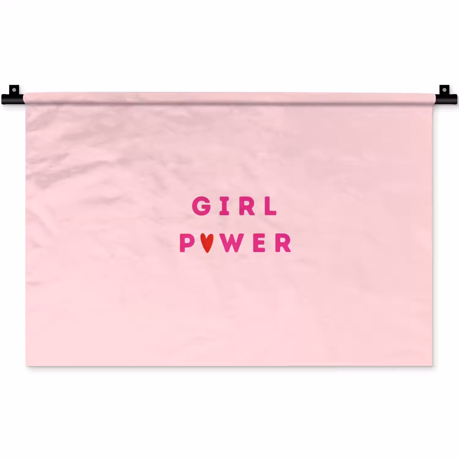 Girl power - Roze - Hartje Wandkleed katoen klein -zz3d