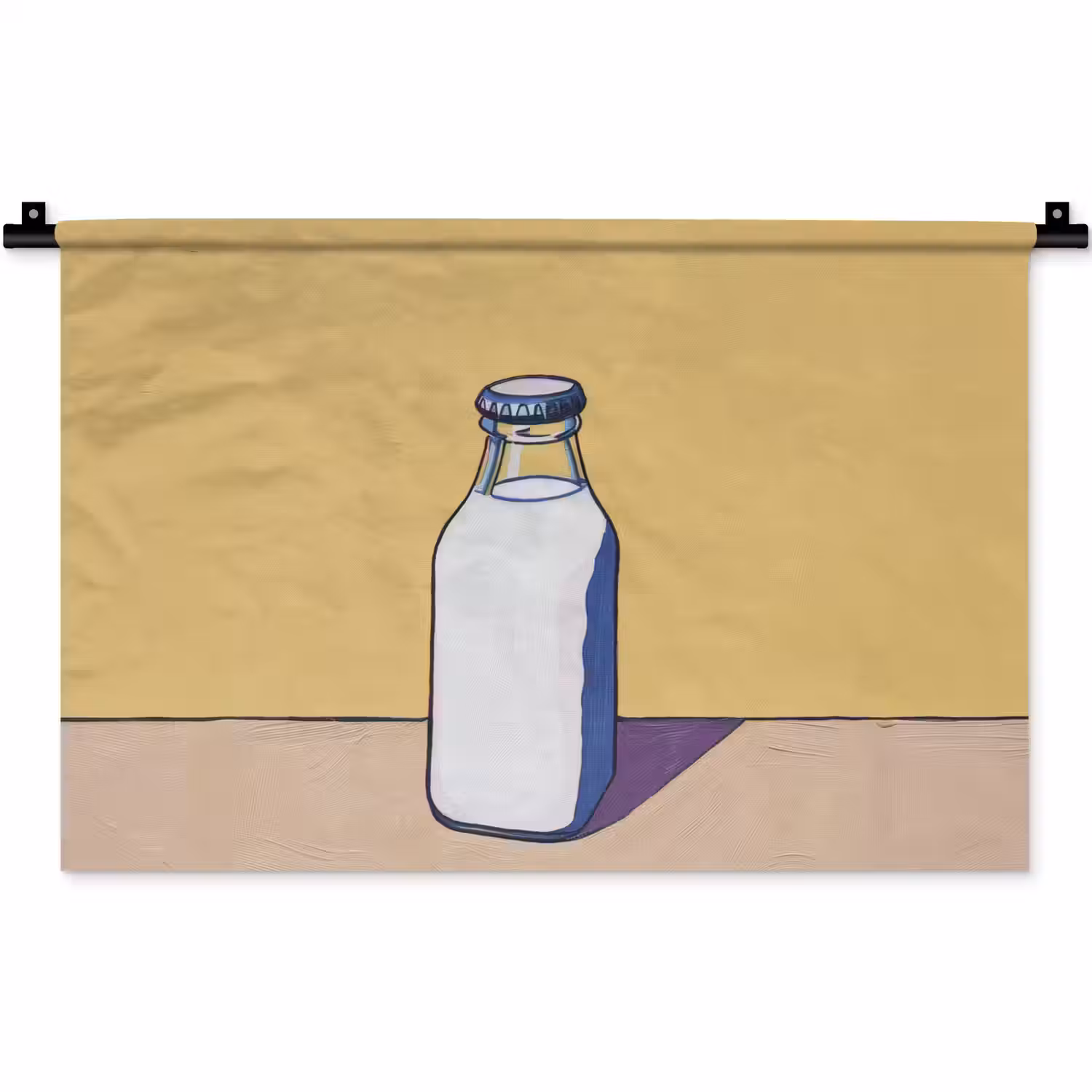 Glazen - Fles - Illustratie - Melk Wandkleed katoen klein -zz3d
