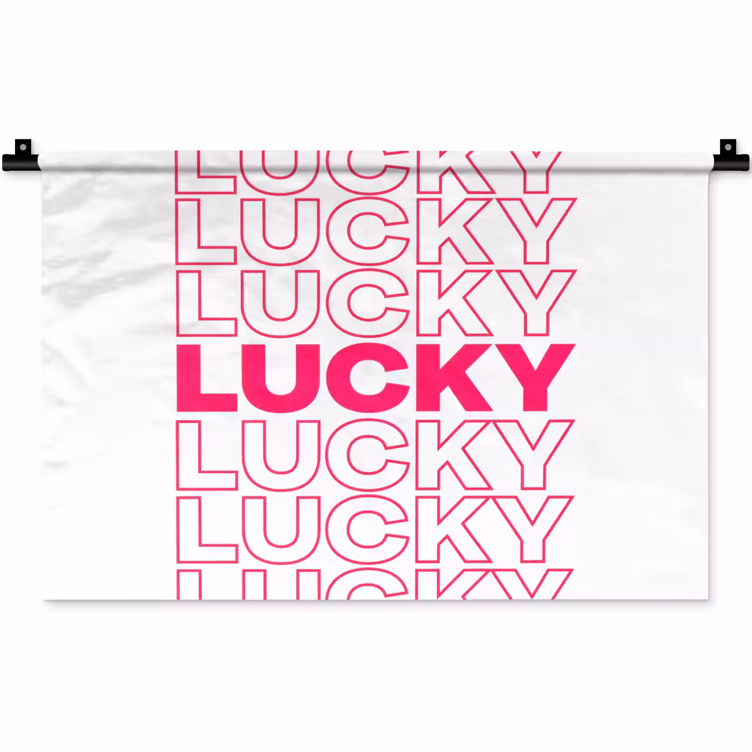 Lucky - Roze - Patroon Wandkleed katoen klein -zz3d