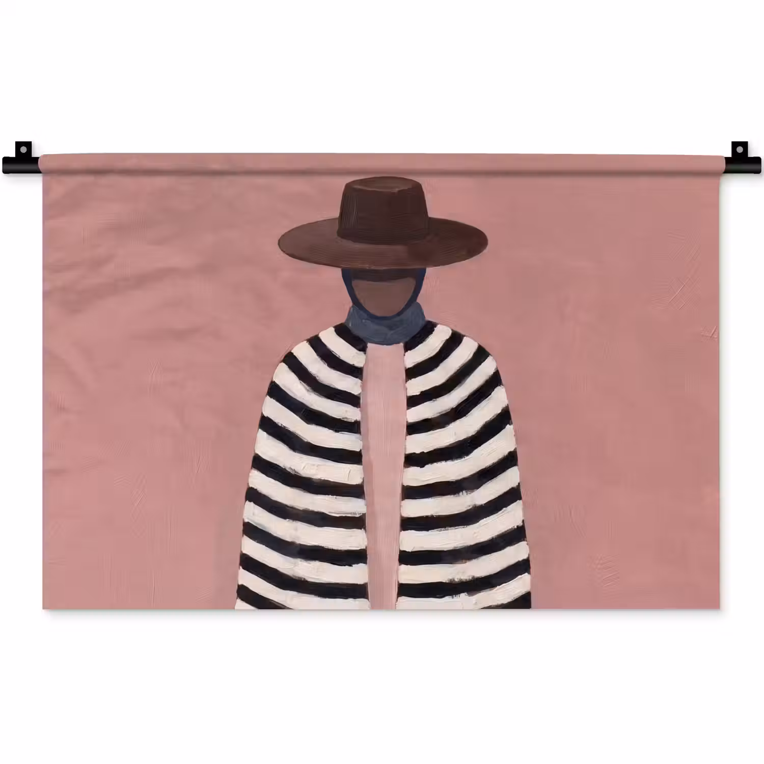 Grafisch - Vrouw - Roze Wandkleed katoen klein -zz3d