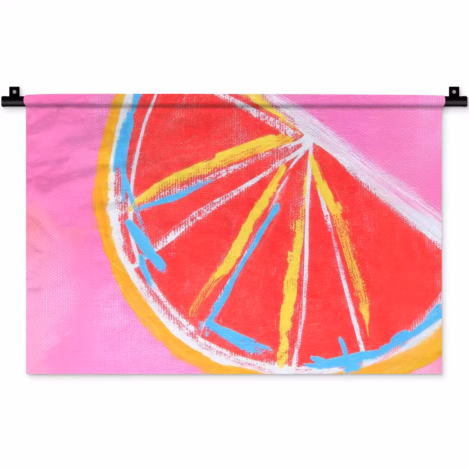Grapefruit - Geschilderd - Roze - Strepen Wandkleed katoen klein -zz3d
