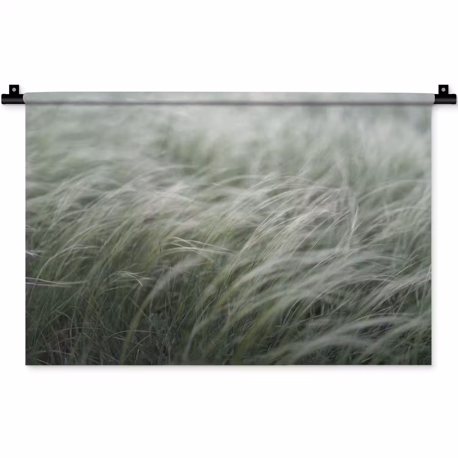 Gras - Wazig - Natuur - Groen - Zacht Wandkleed katoen klein -zz3d