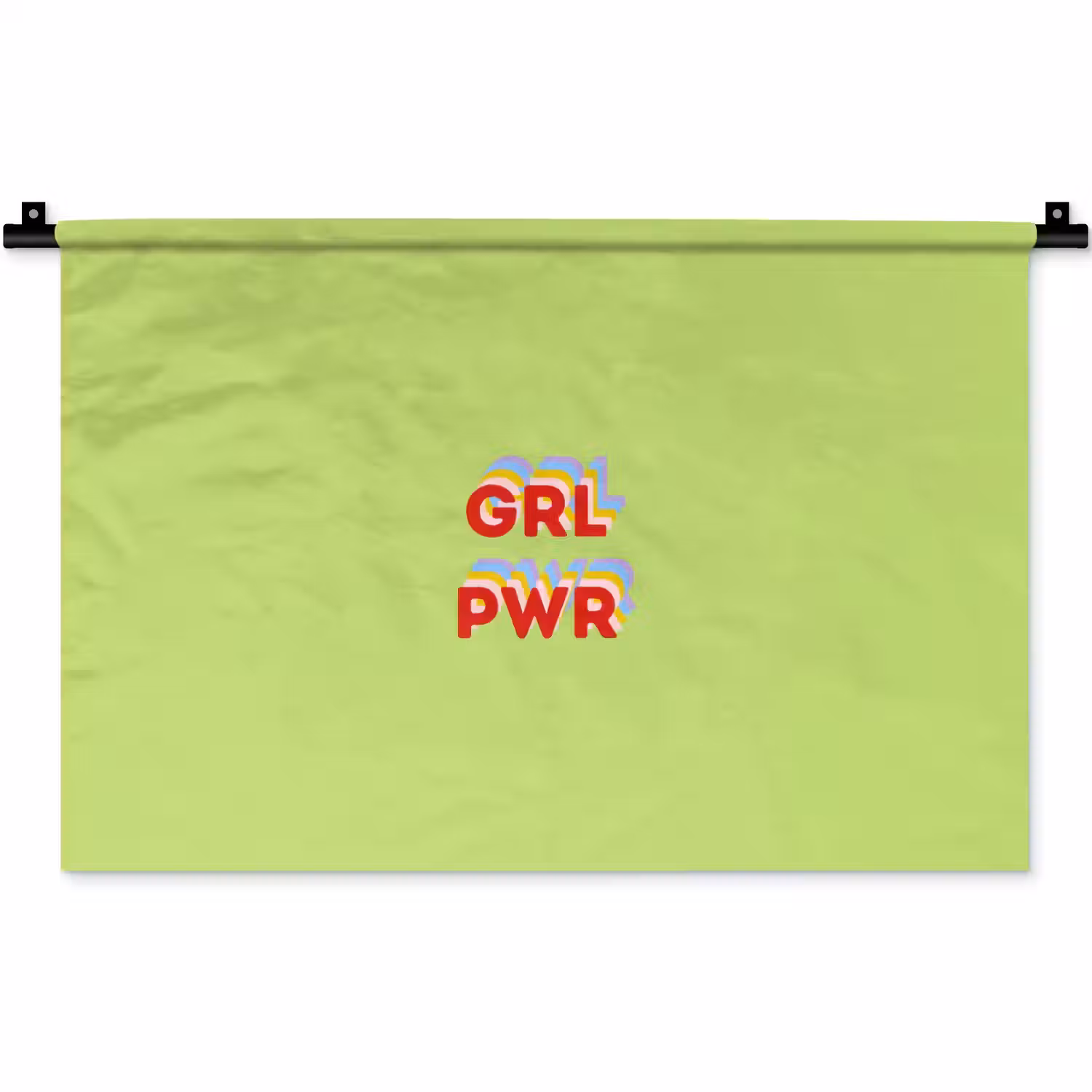 Grl pwr - Groen - Rood - 3D Wandkleed katoen klein -zz3d