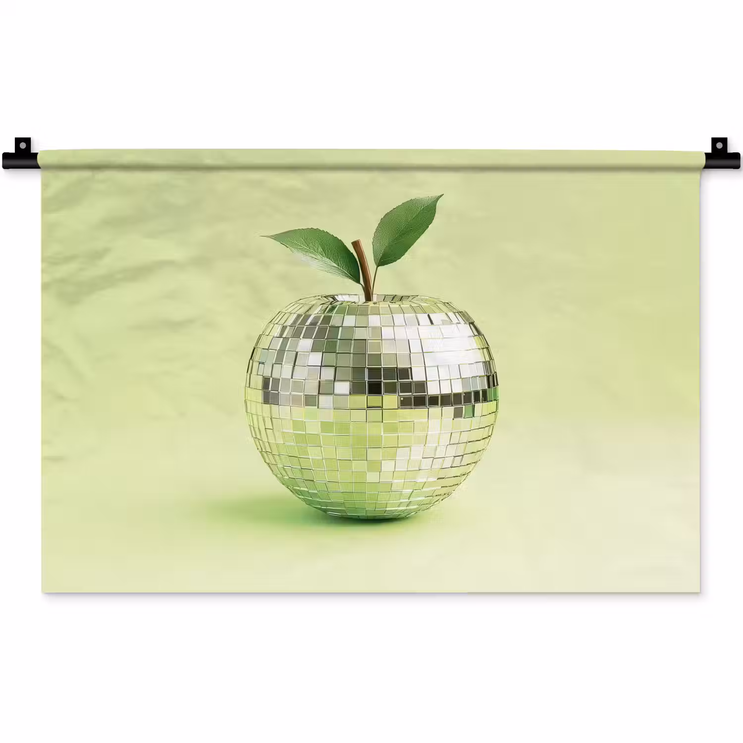 Groen - Disco - Decoratie - Appel Wandkleed katoen klein -zz3d