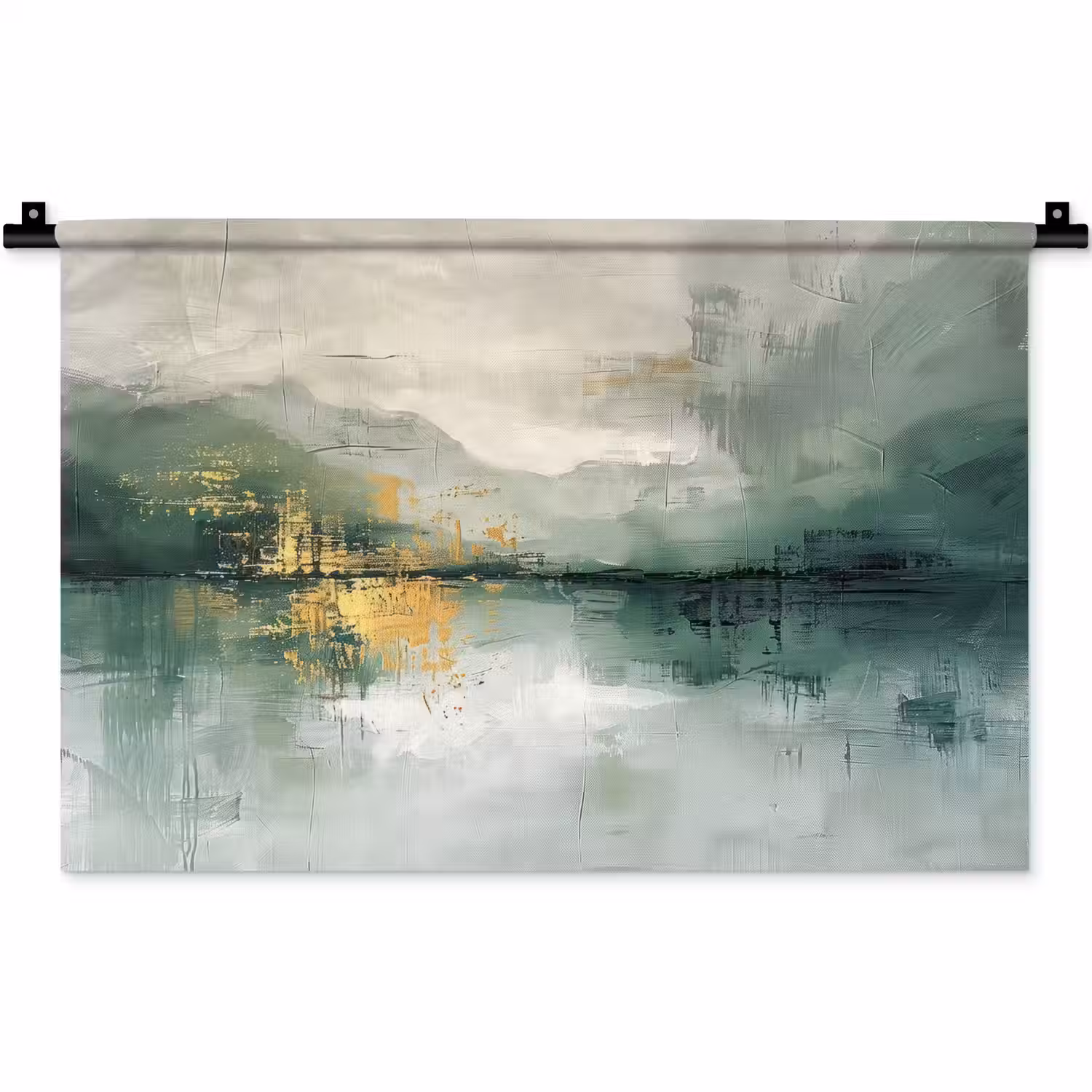 Groen - Modern - Abstract - Goud Wandkleed katoen klein -zz3d