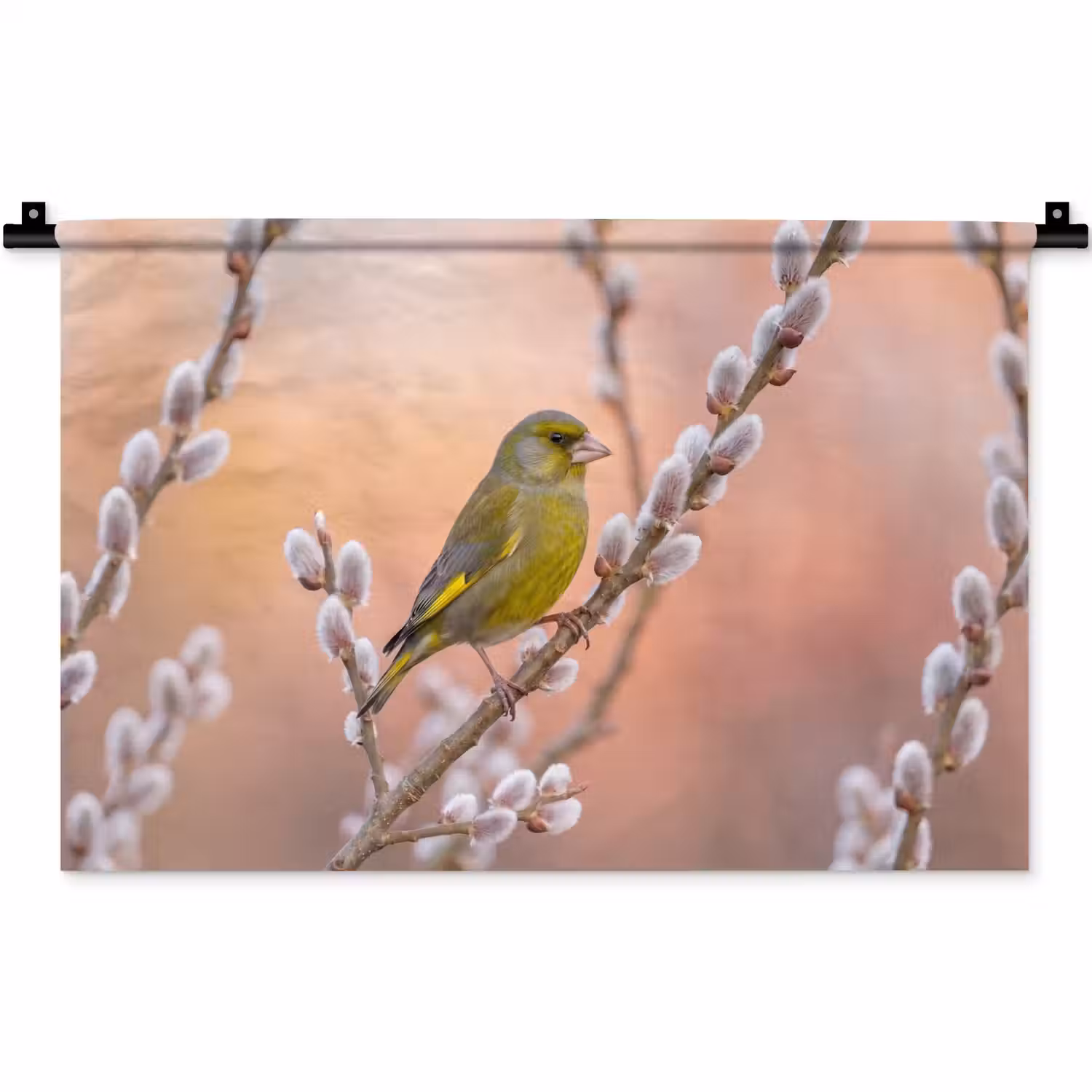 Groenling - Katjes - Lente - Natuur - Zacht Wandkleed katoen klein -zz3d