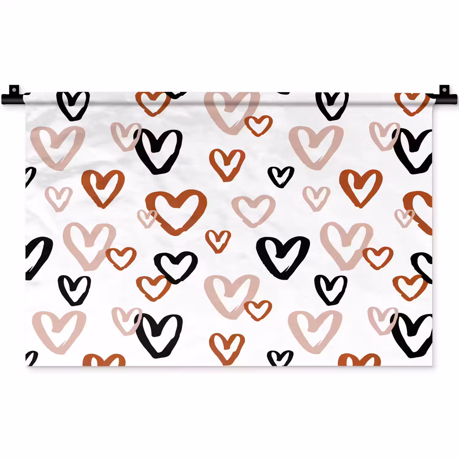 Hart - Patroon - Terracotta Wandkleed katoen klein 269 -zz3d