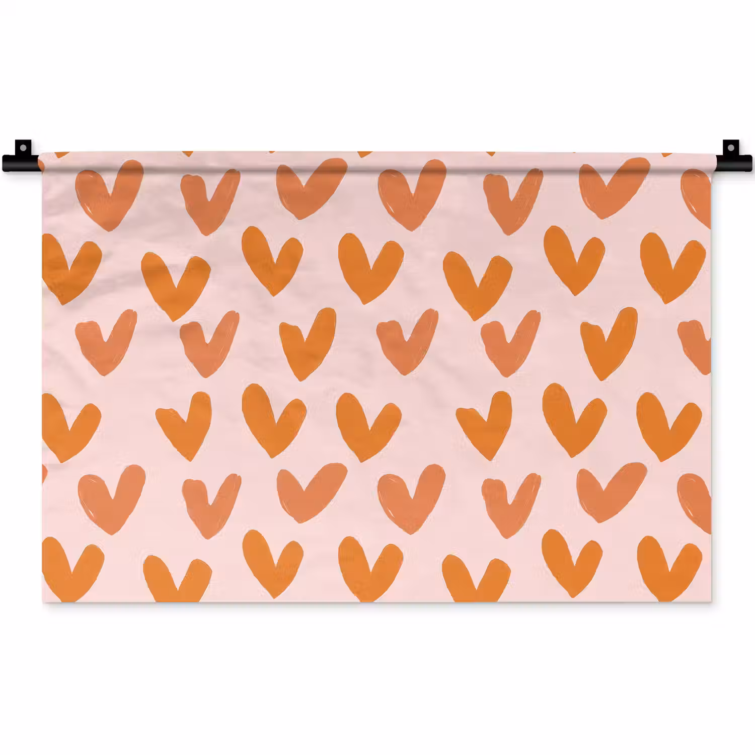 Hartjes - Getekend - Oranje Wandkleed katoen klein 269 -zz3d