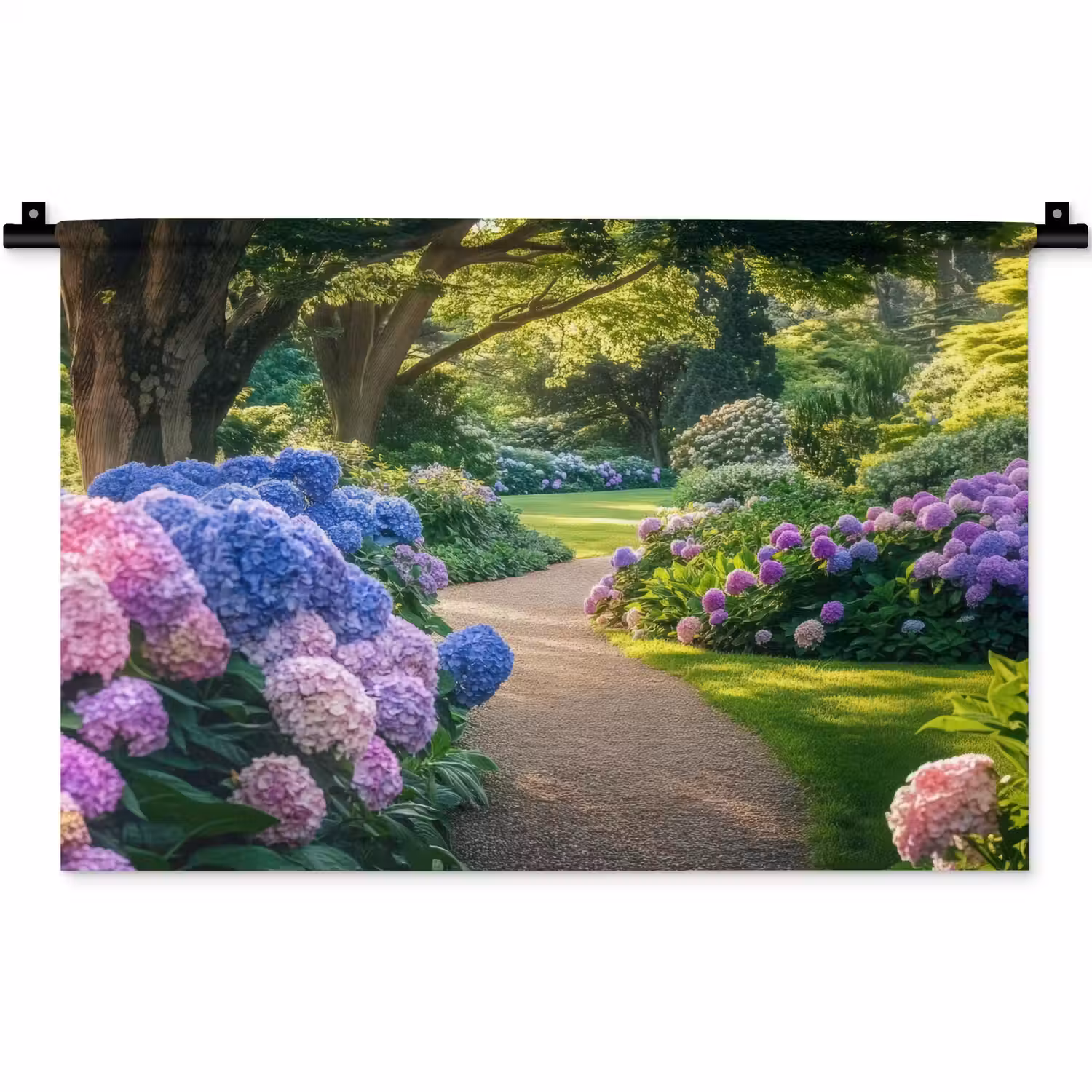 Hortensia- Park - Pad Wandkleed katoen klein -zz3d