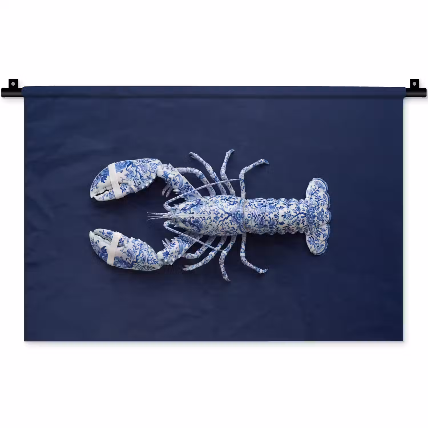 Kreeft - Porselein - Delfts - Blauw Wandkleed katoen klein -zz3d