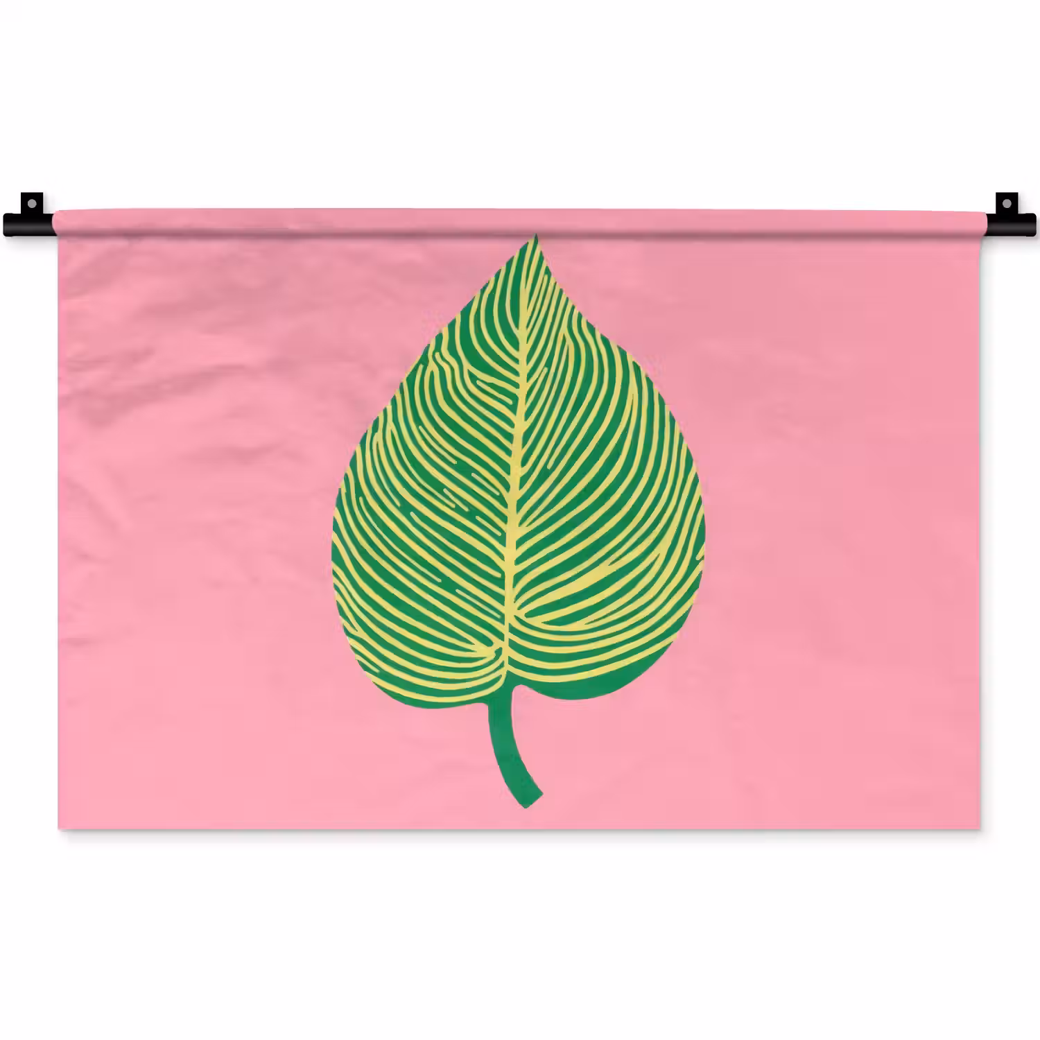 Illustratie - Blad - Minimalistisch - Groen Wandkleed katoen klein -zz3d