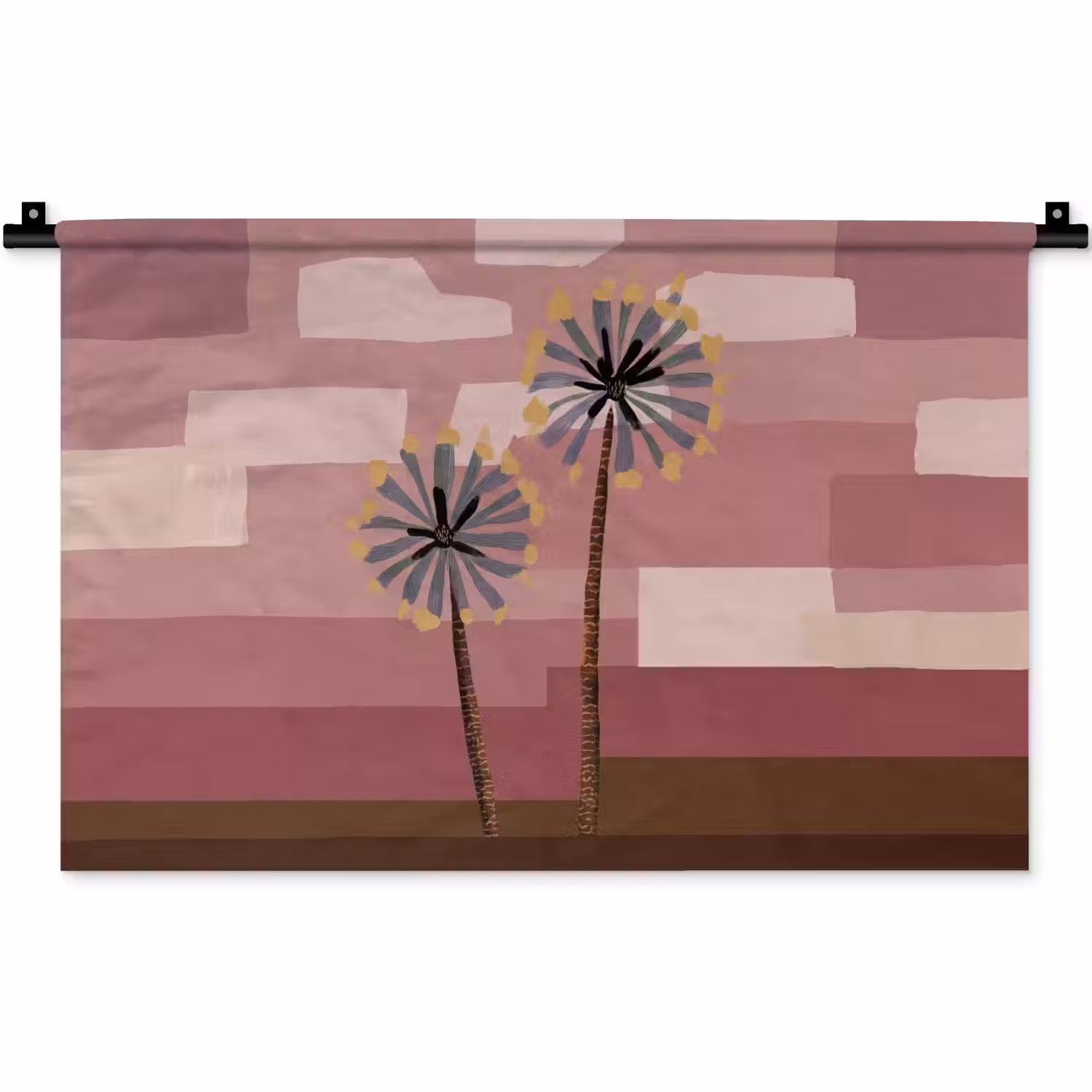 Illustratie - Bloemen - Vlakken - Abstract Wandkleed katoen klein -zz3d