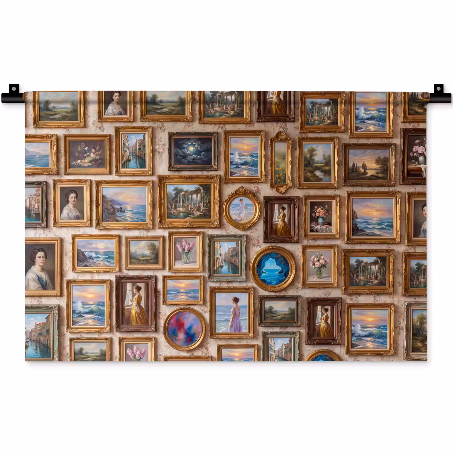 Interieur - Kunst - Collectie - Klassiek - Goud Wandkleed katoen klein -zz3d