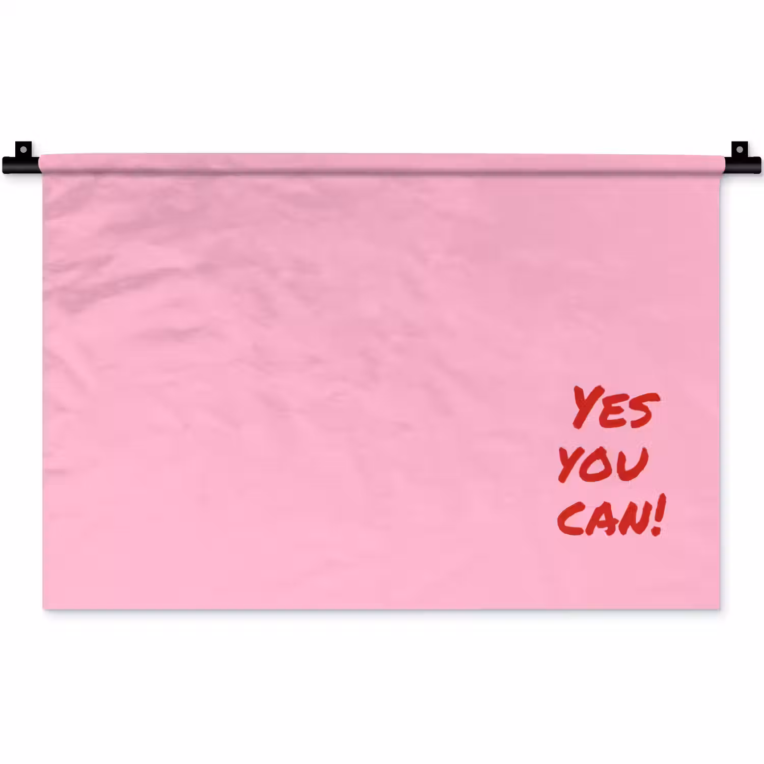 Yes you can do it - Rood - Roze Wandkleed katoen klein -zz3d