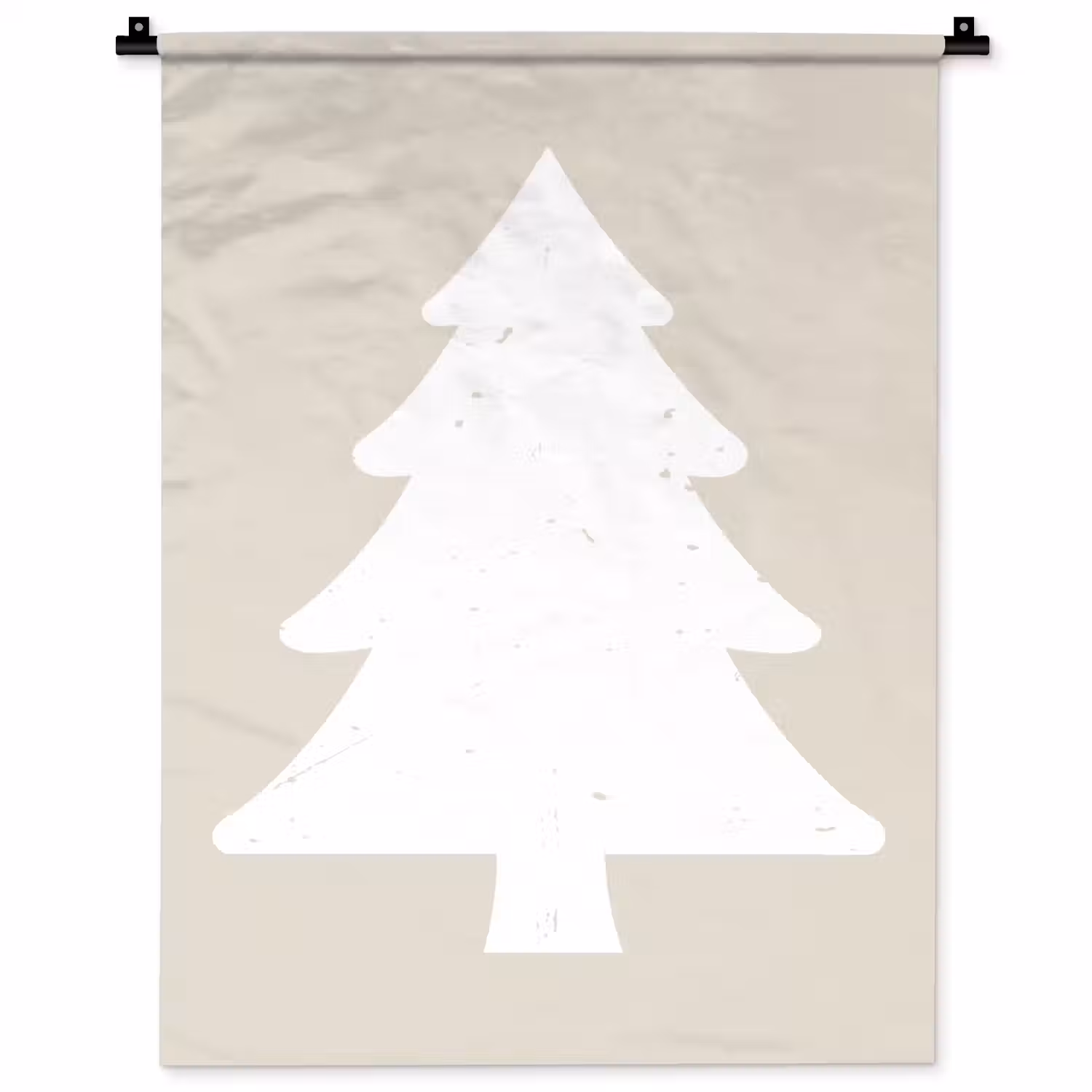 Japandi - Kerstboom - Beige - Kerstversiering Wandkleed katoen klein -zz3d