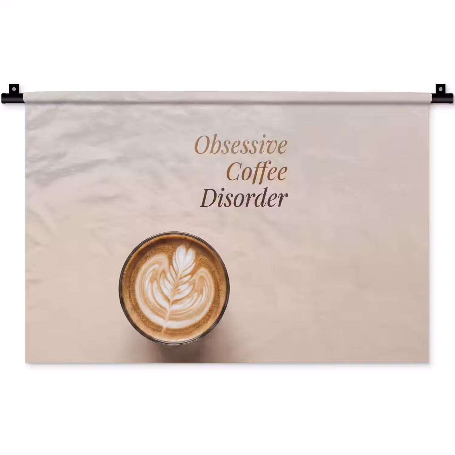 Koffie - Obessive Coffee Disorder - Beige Wandkleed katoen klein -zz3d