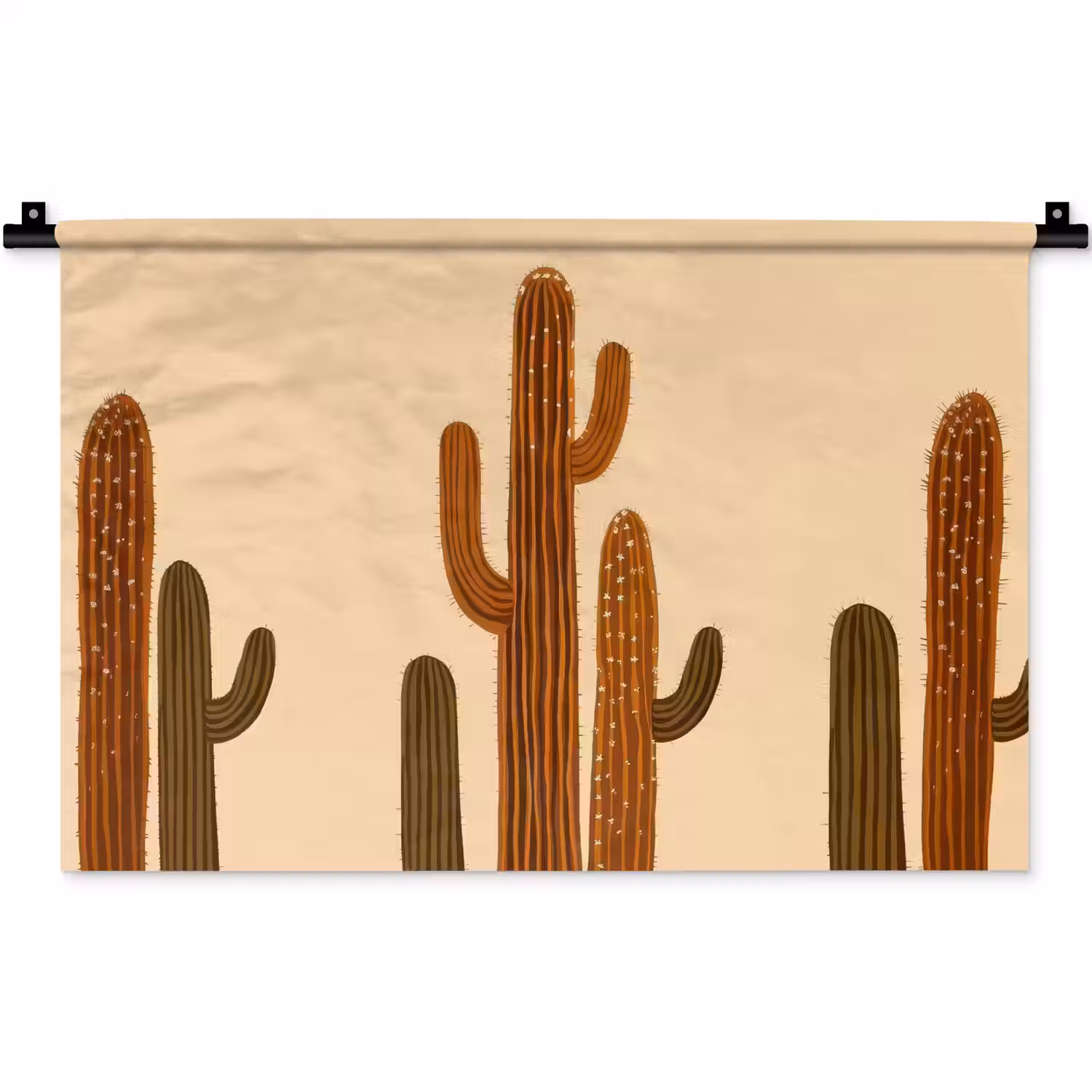 Cactus - Woestijn - Zand - Bruin Wandkleed katoen klein -zz3d