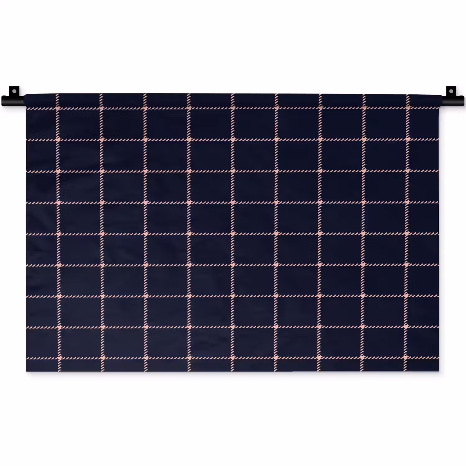 Plaid - Patroon - Blauw - Roze Wandkleed katoen klein 269 -zz3d