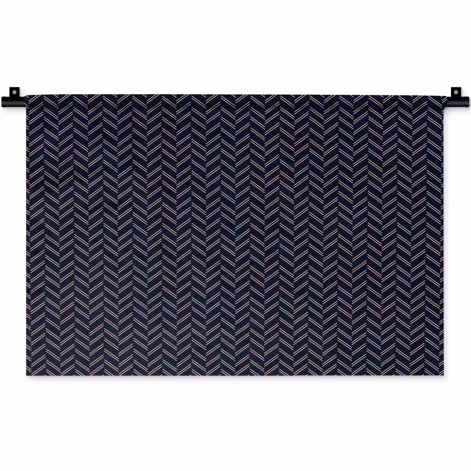 Plaid - Patroon - Visgraad - Blauw Wandkleed katoen klein 269 -zz3d