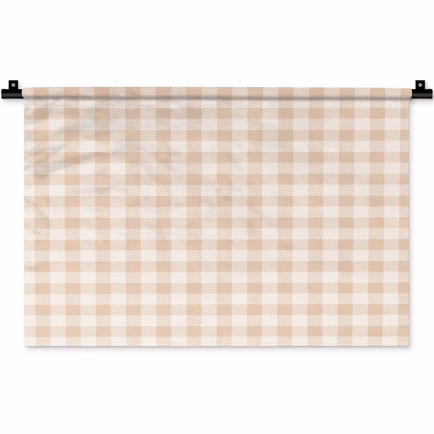 Plaid - Patroon - Vierkant - Beige Wandkleed katoen klein 269 -zz3d