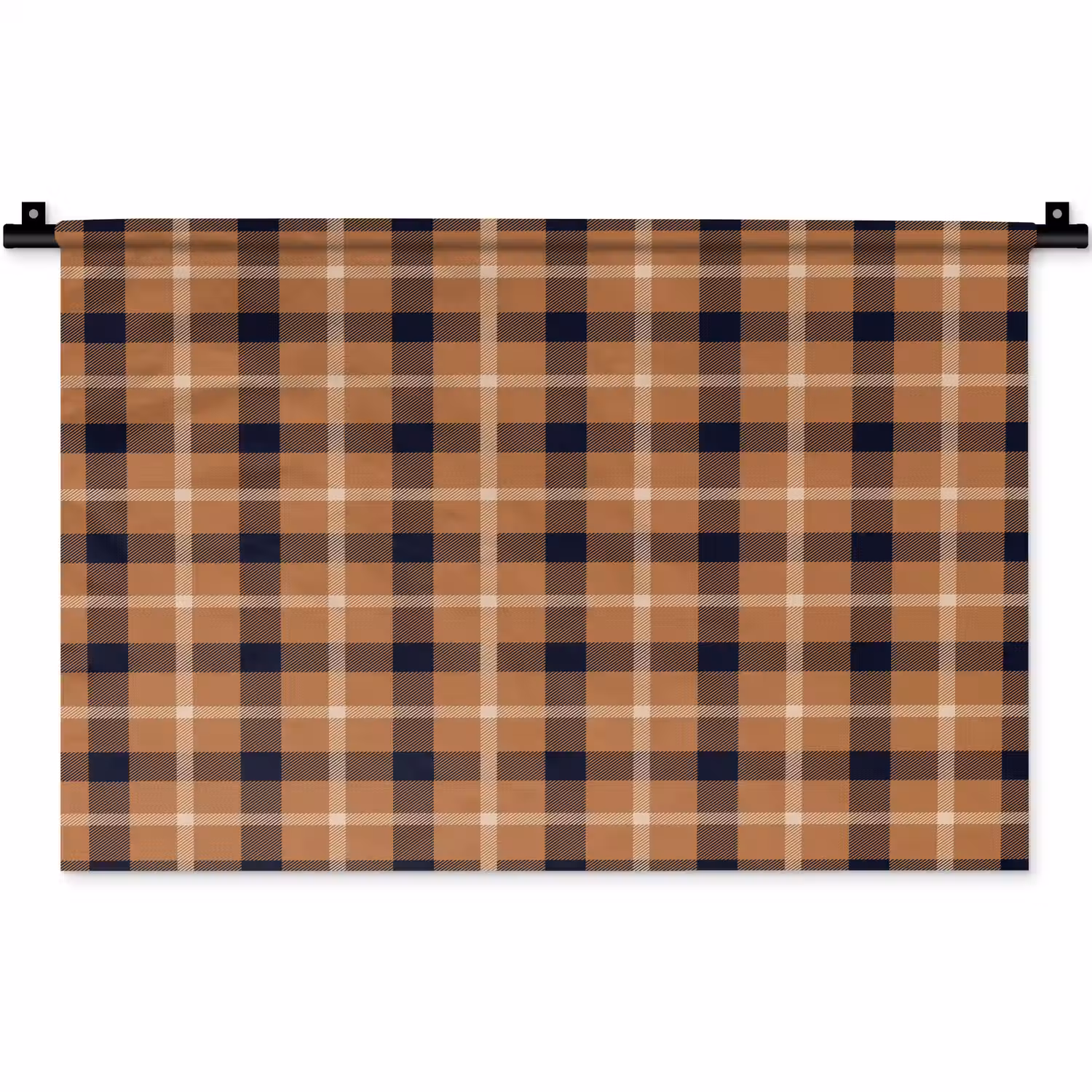 Plaid - Patroon - Vierkant - Bruin Wandkleed katoen klein 269 -zz3d