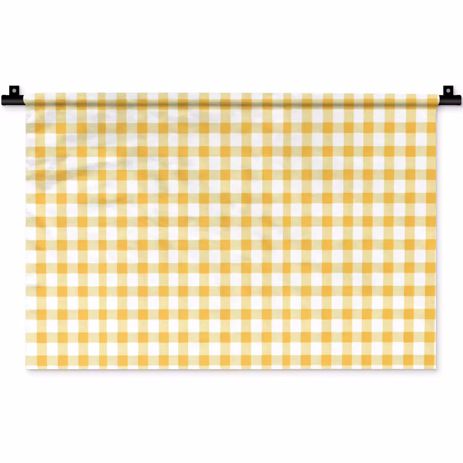 Ruit - Gingham - Klassiek - Geel en Wit Wandkleed katoen klein 269 -zz3d