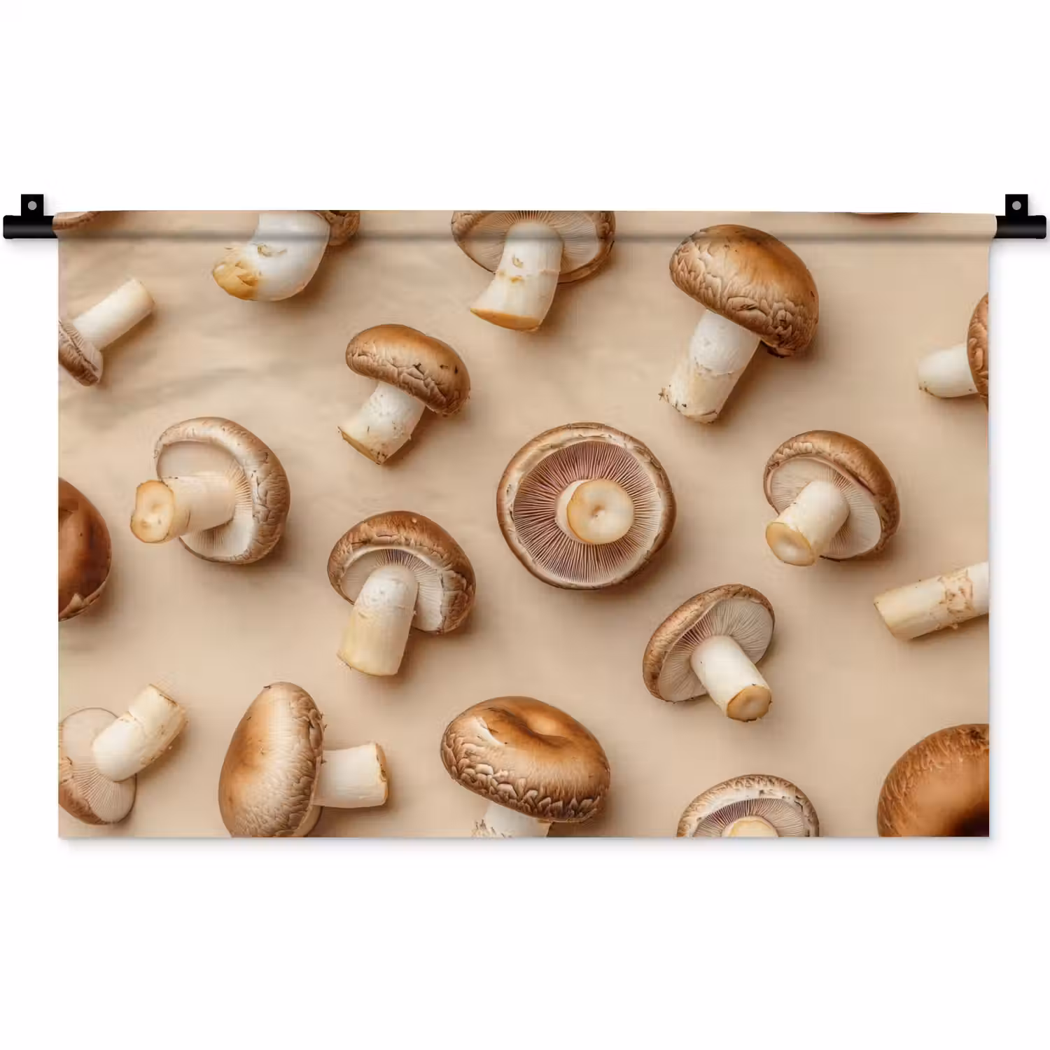 Kastanje Champignons - Beige Wandkleed katoen klein -zz3d