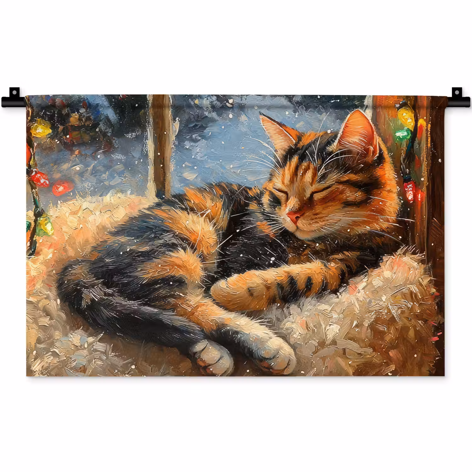 Kat - Kerst - Winter - Dier Wandkleed katoen klein -zz3d