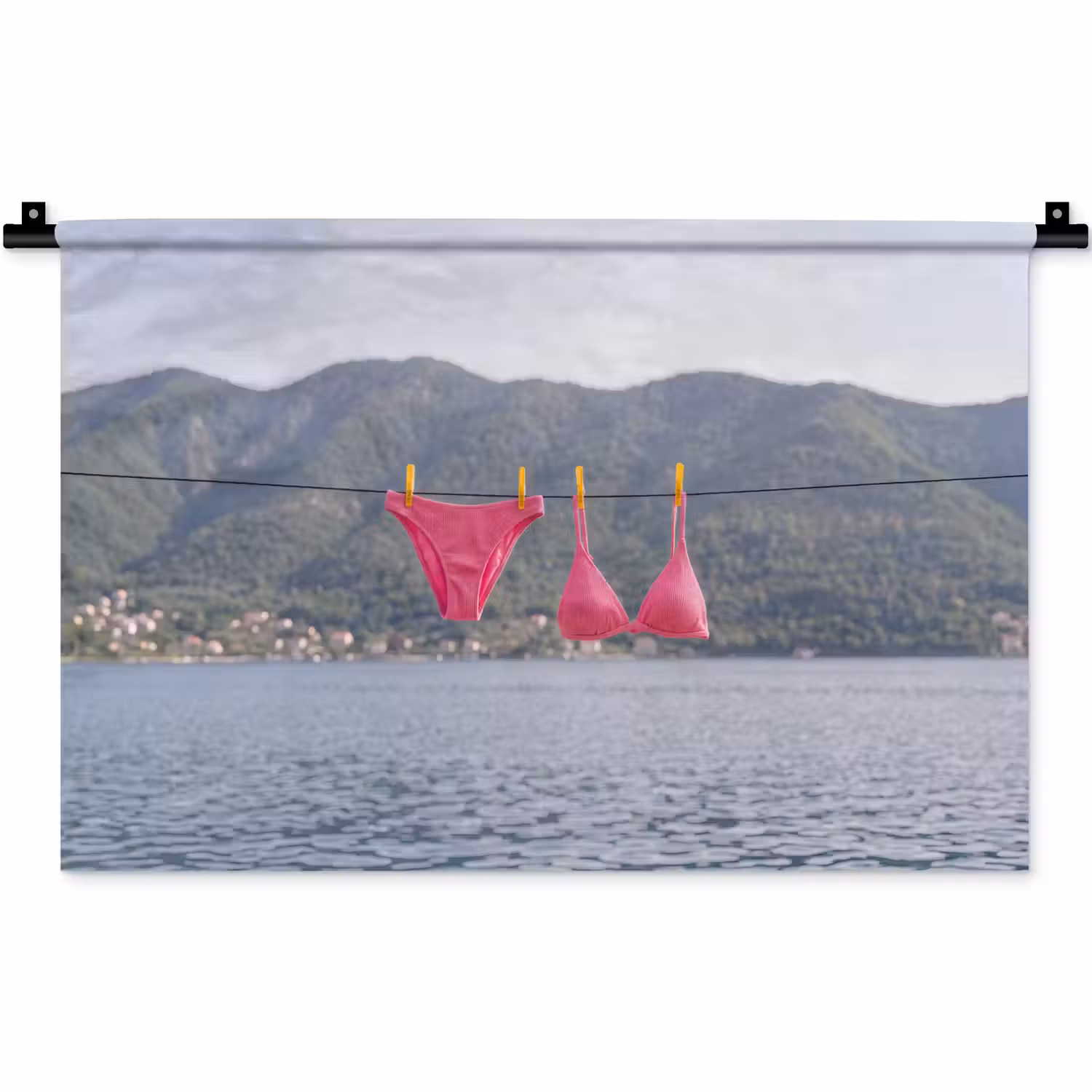 Kleding - Badkleding - Waslijn - Zomer - Roze Wandkleed katoen klein -zz3d