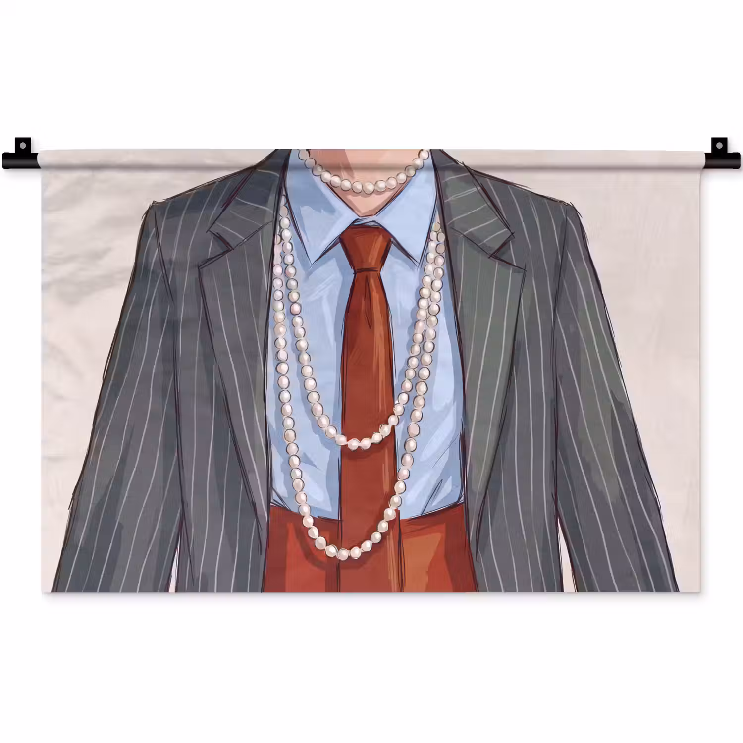Kleding - Strik - Parels - Klassiek - Mode Wandkleed katoen klein -zz3d