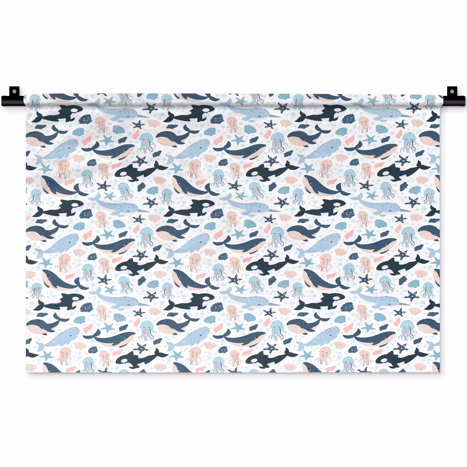 Klein - Oceaan - Walvissen - Octopus Wandkleed katoen klein 269 -zz3d